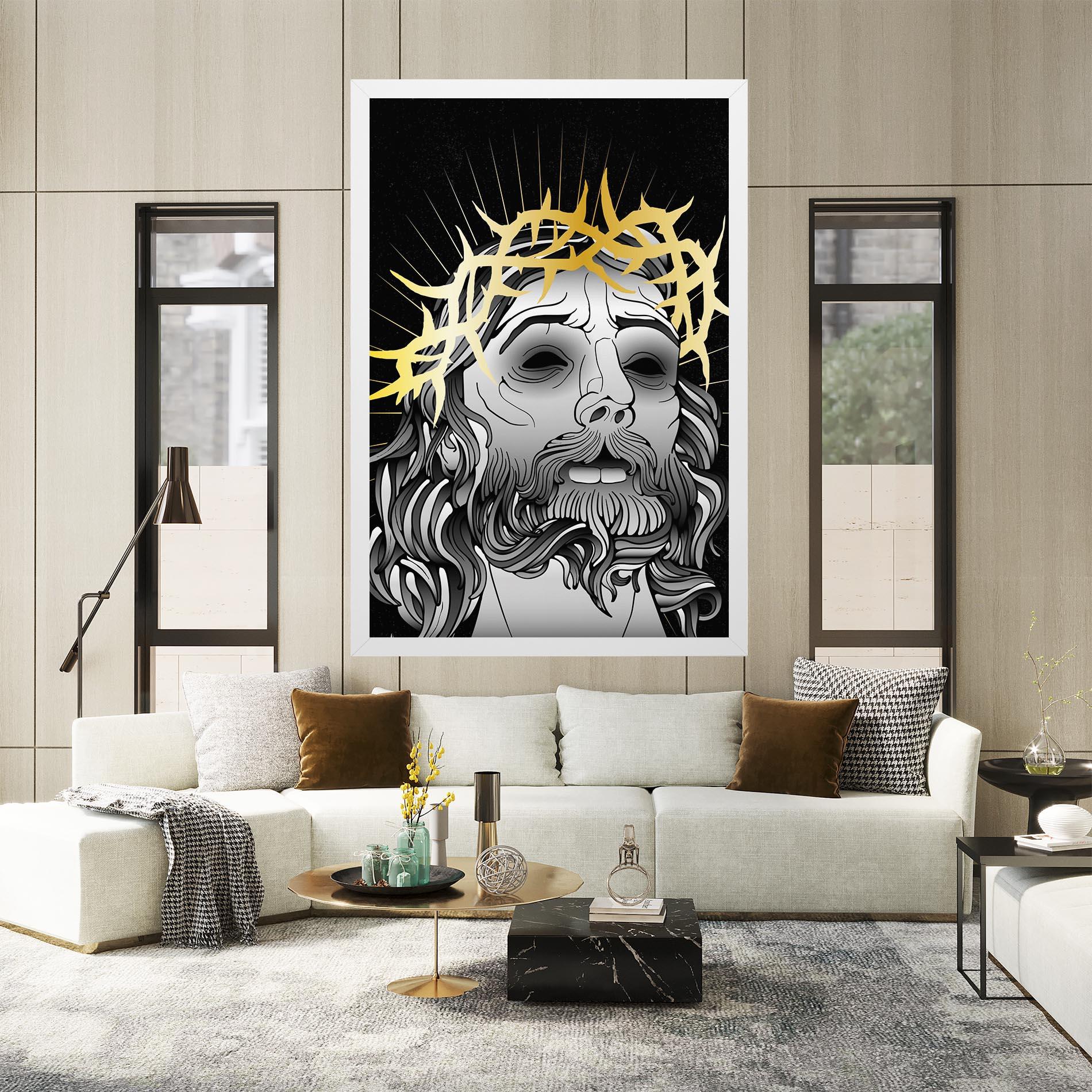 Leinwandbild Gold Christ mockup 2