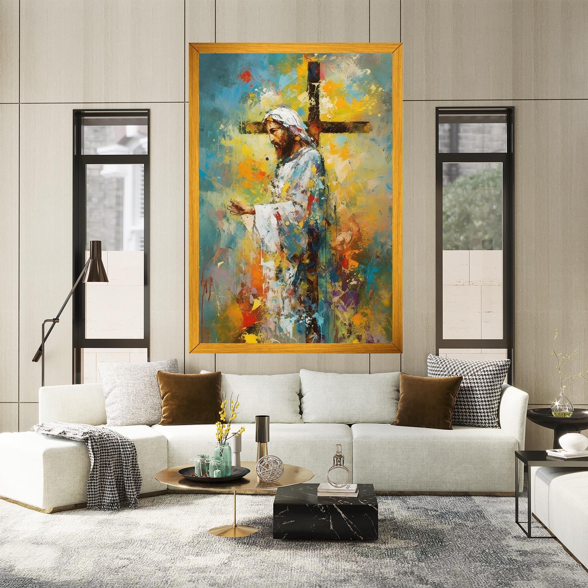 Leinwandbild Christ Art Painting mockup 2
