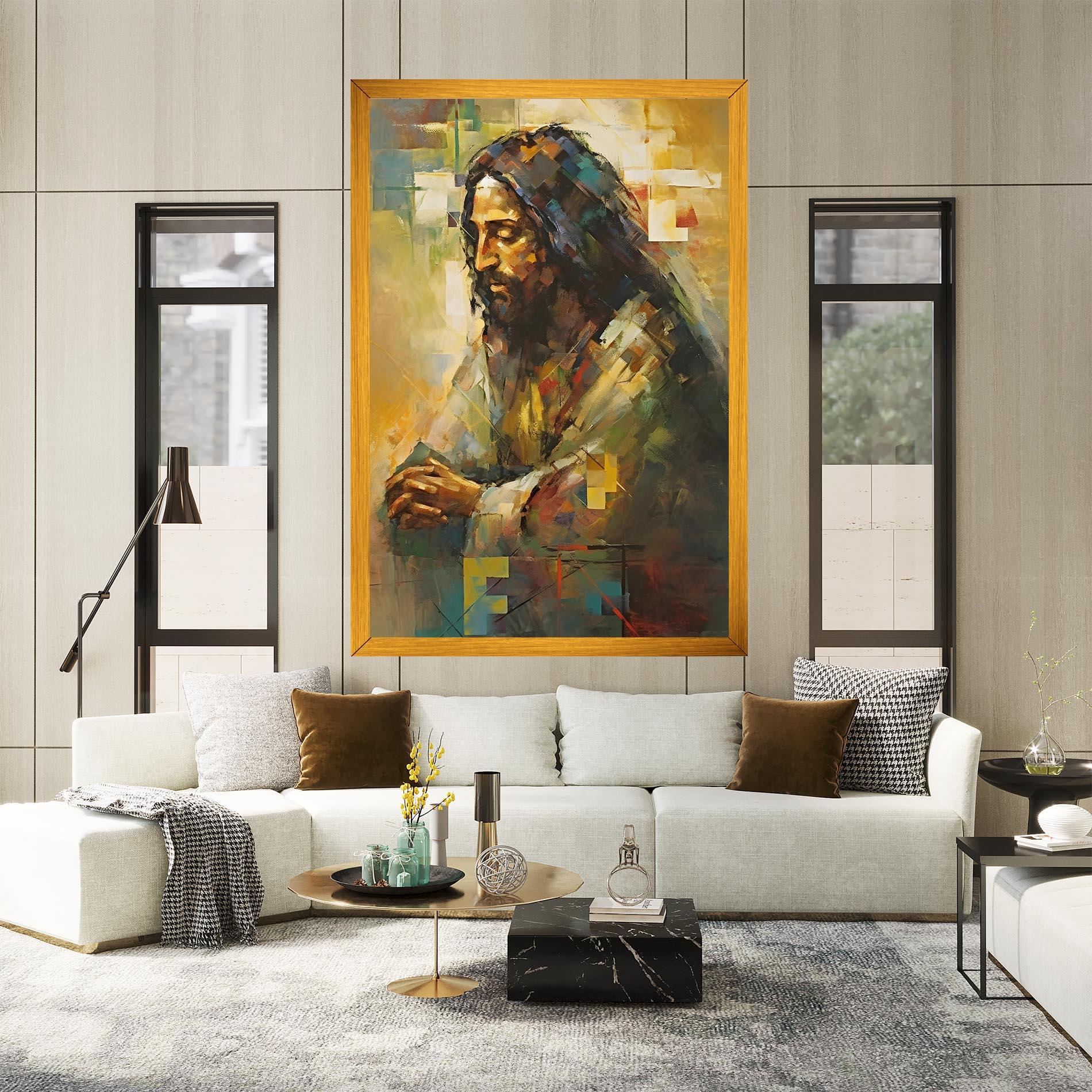 Leinwandbild Christ Painting Art mockup 2