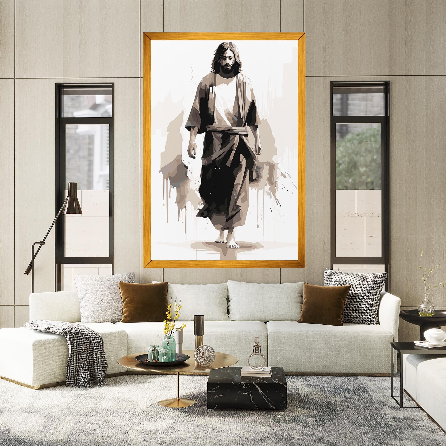 Leinwandbild Cream Art Jesus mockup 2