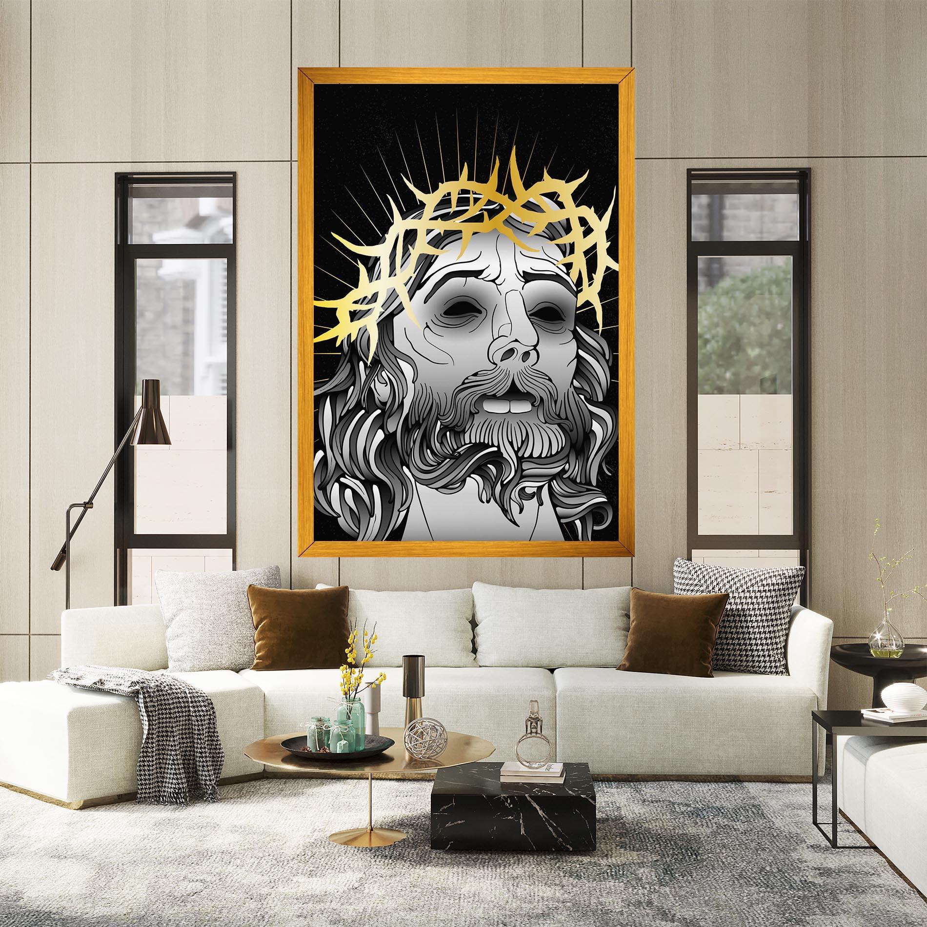 Leinwandbild Gold Christ mockup 2