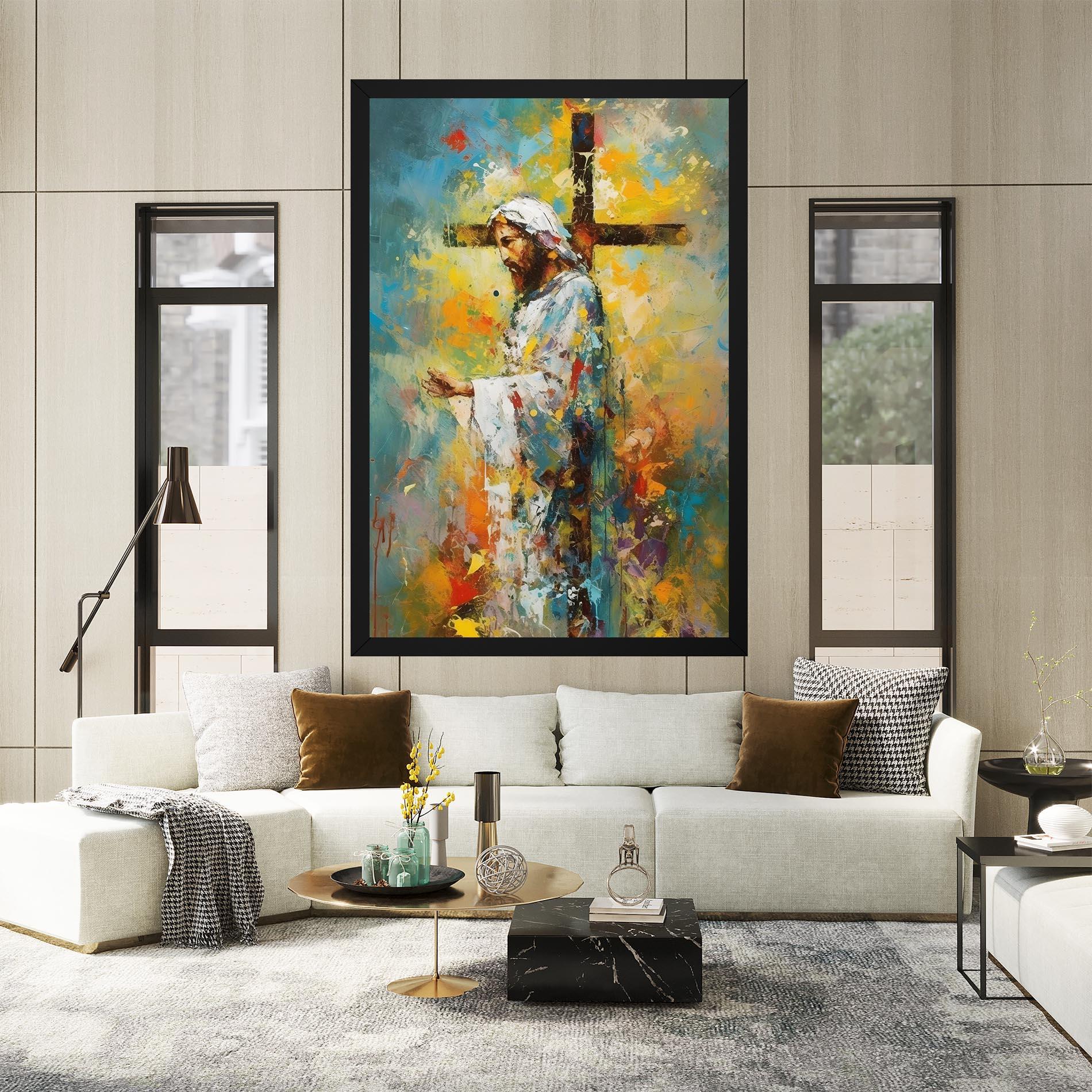 Leinwandbild Christ Art Painting mockup 2
