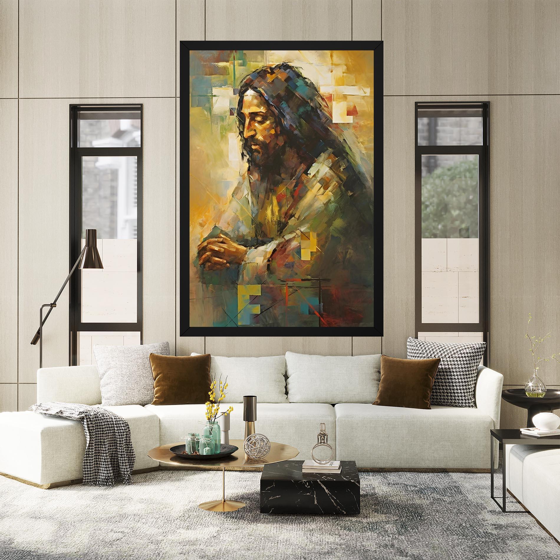 Leinwandbild Christ Painting Art mockup 2