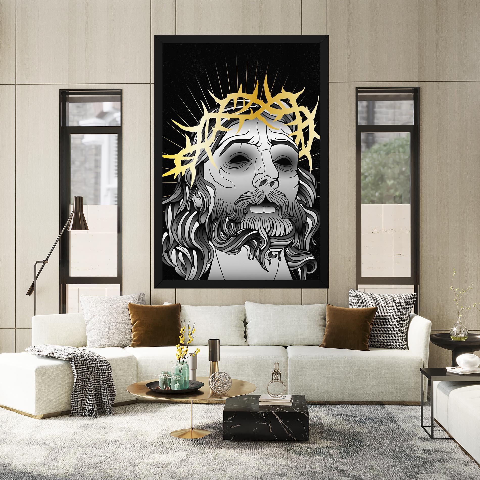Leinwandbild Gold Christ mockup 2