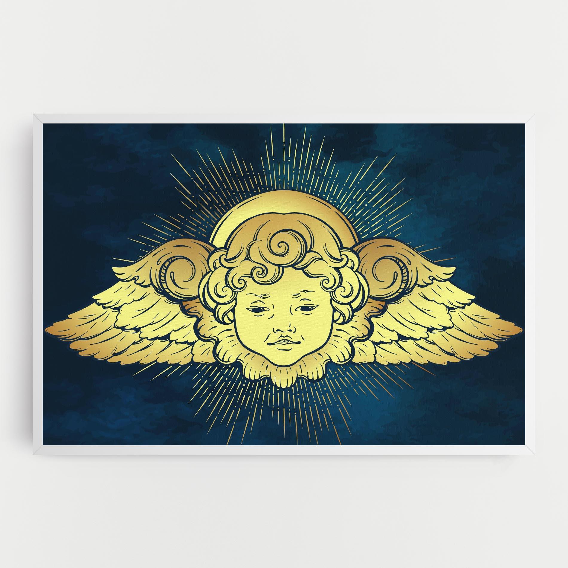 Leinwandbild Angel Gold Head mockup 0