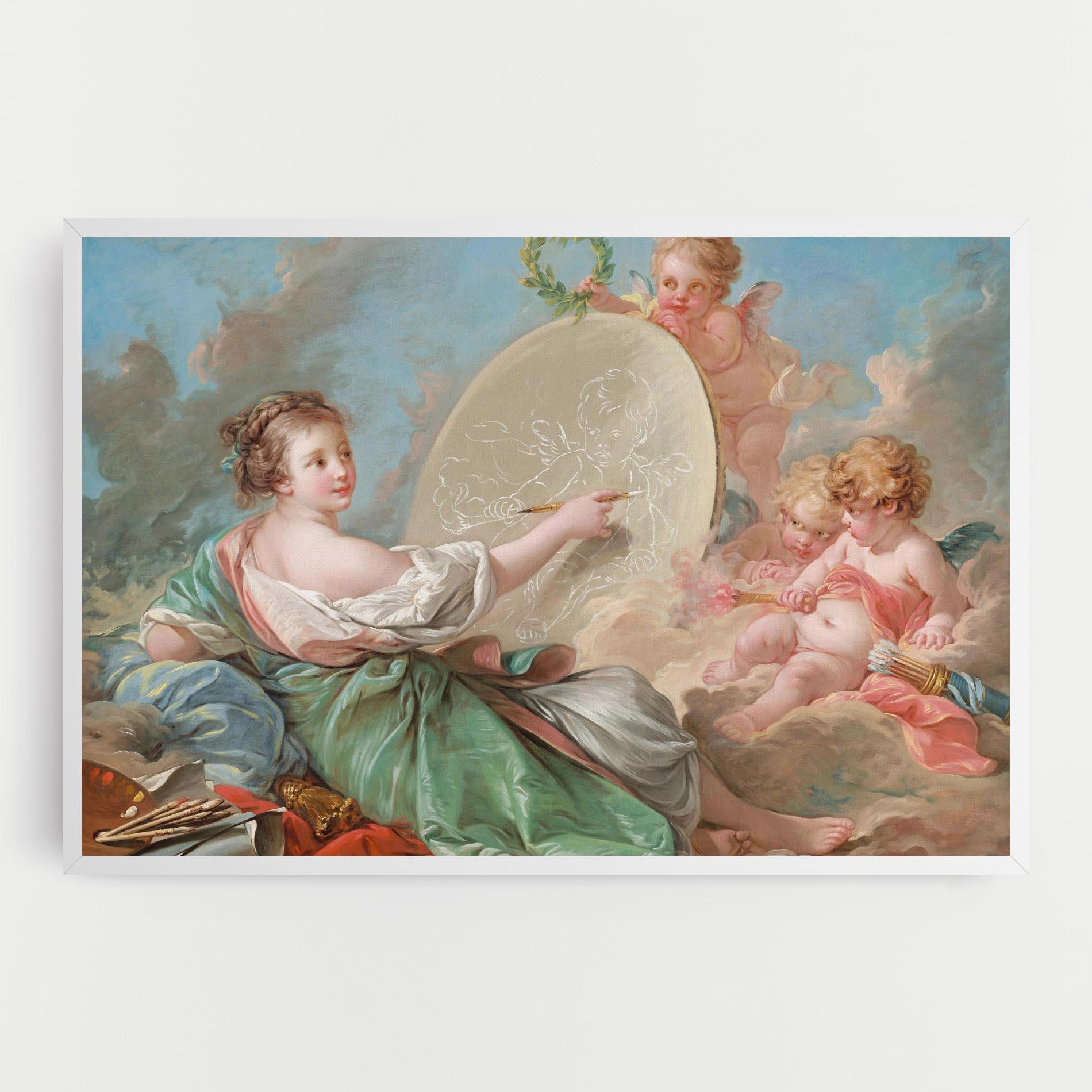 Leinwandbild Painting Cute Angels mockup 0