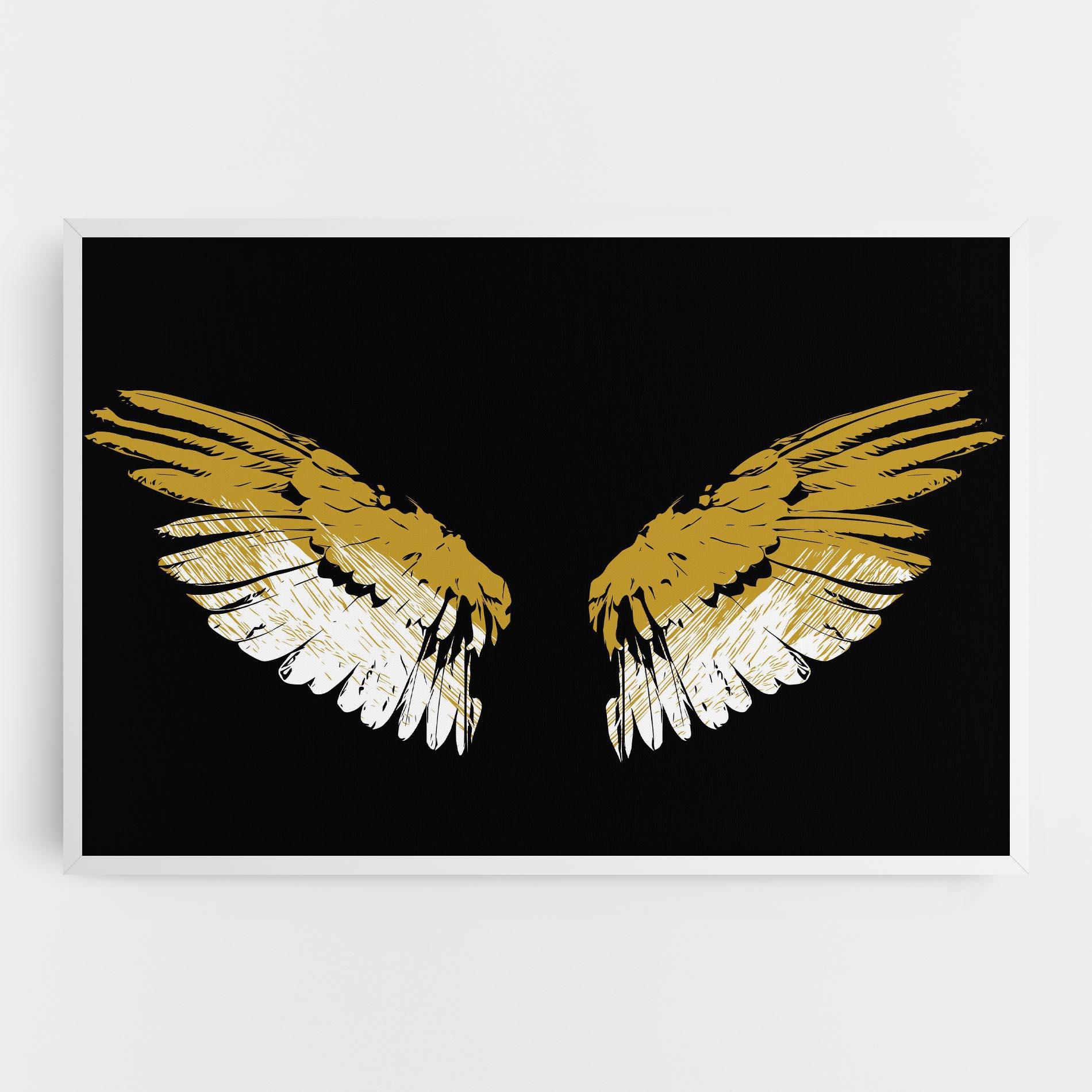 Leinwandbild White Yellow Wings mockup 0