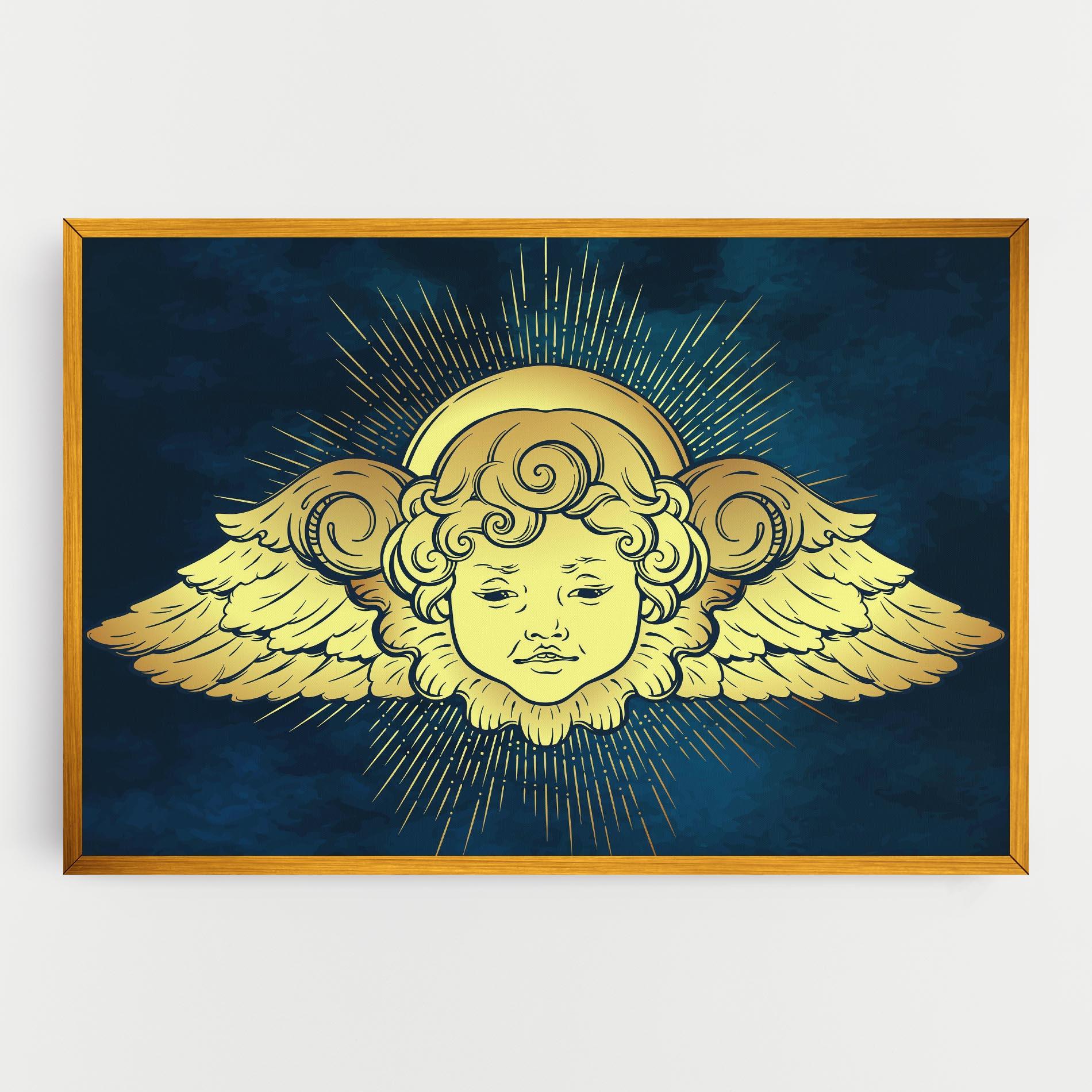 Leinwandbild Angel Gold Head mockup 0