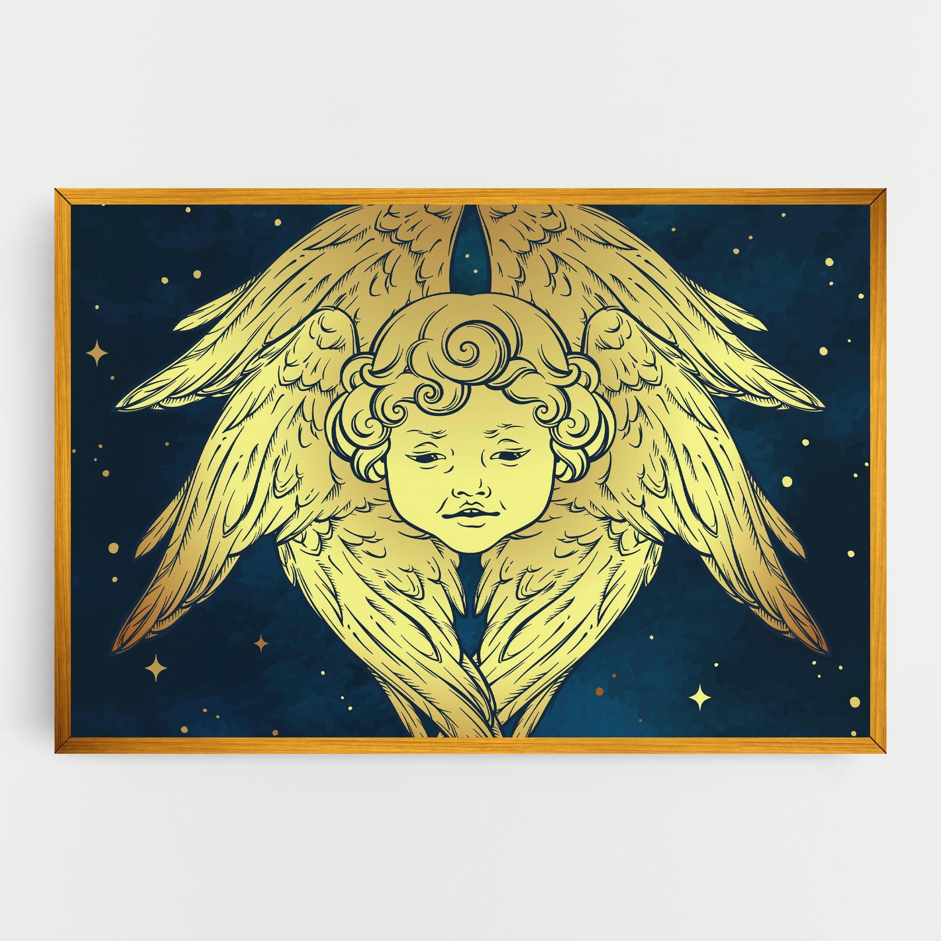 Leinwandbild Gold Wings Angel mockup 0