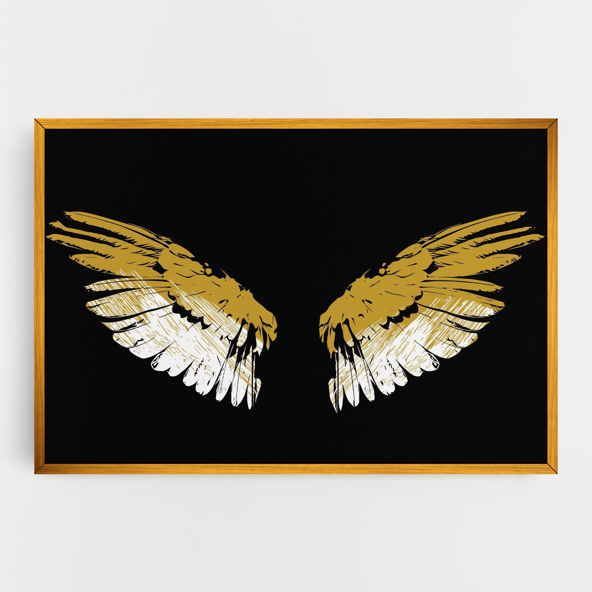 Leinwandbild White Yellow Wings mockup 0