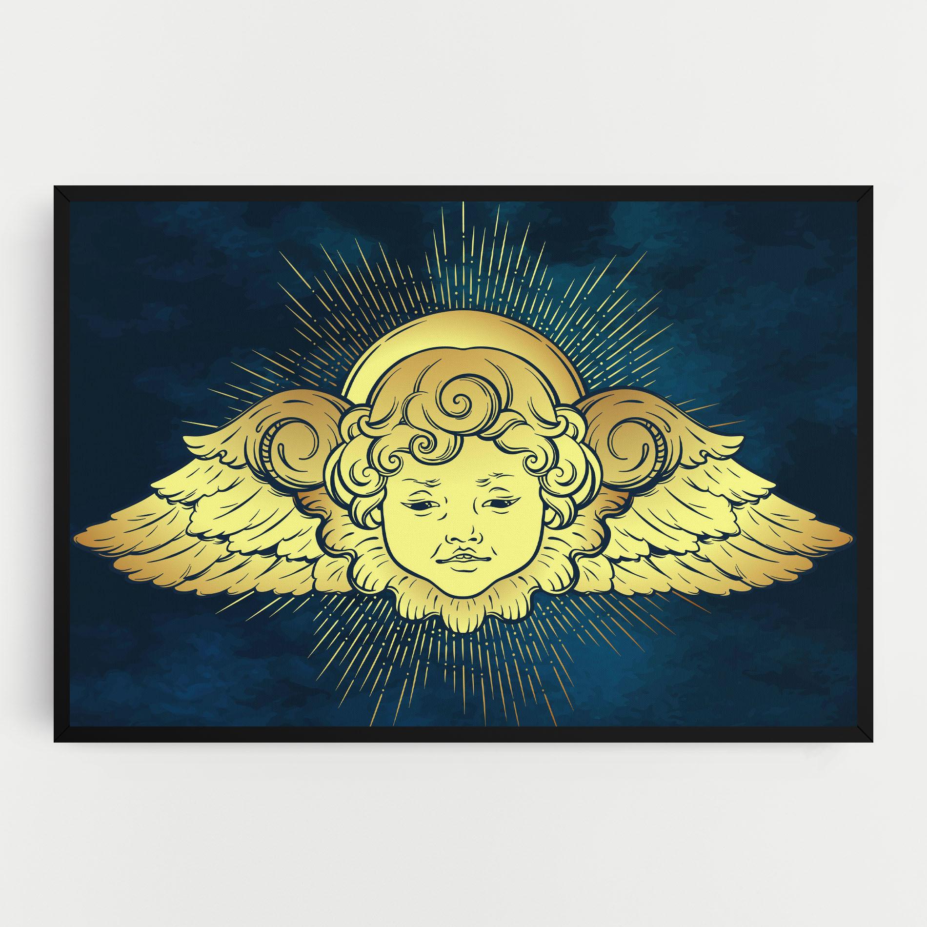 Leinwandbild Angel Gold Head mockup 0