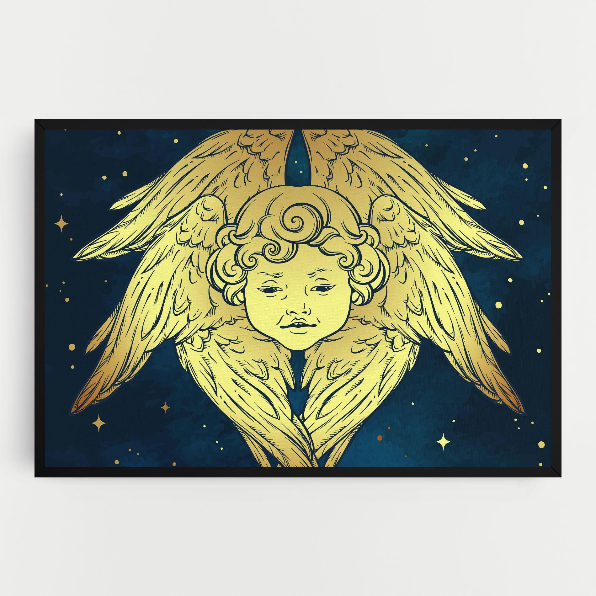 Leinwandbild Gold Wings Angel mockup 0