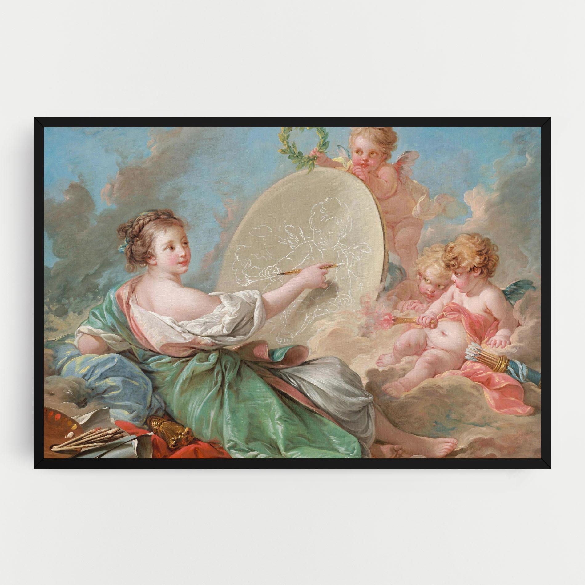 Leinwandbild Painting Cute Angels mockup 0