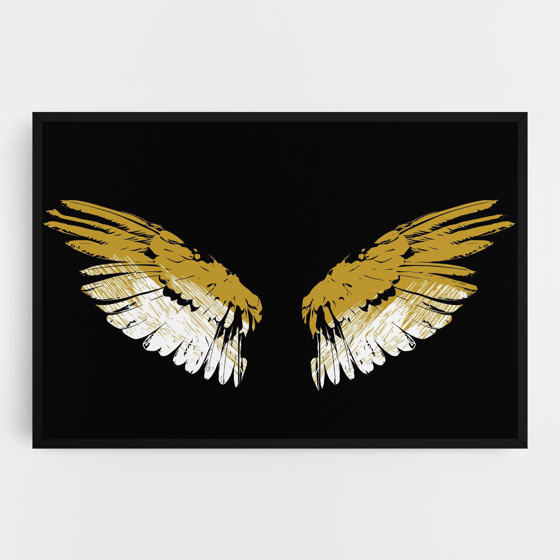 Leinwandbild White Yellow Wings mockup 0
