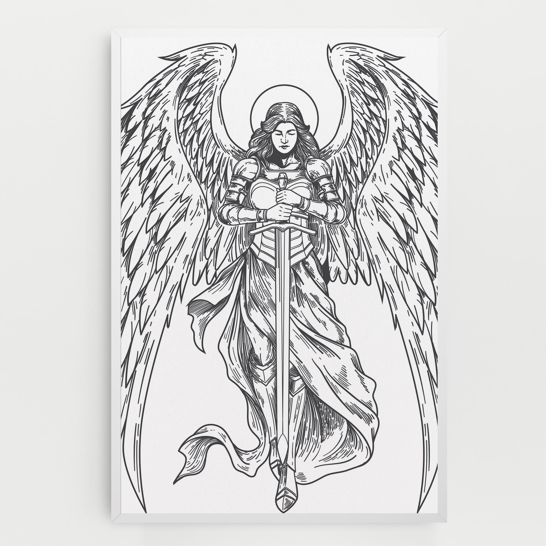 Grey Line Angel mockup 0
