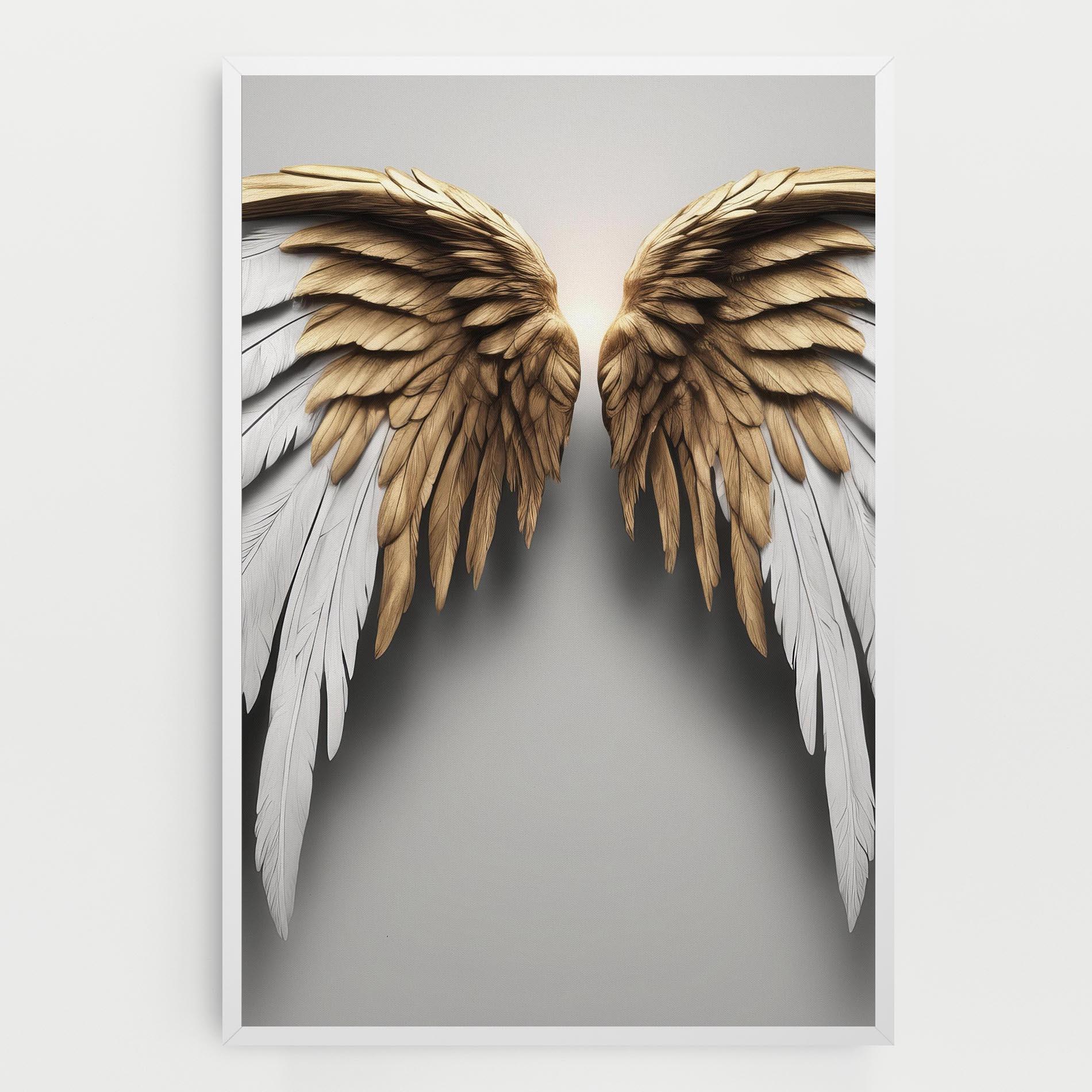 Leinwandbild Realistic Angel Wings mockup 0