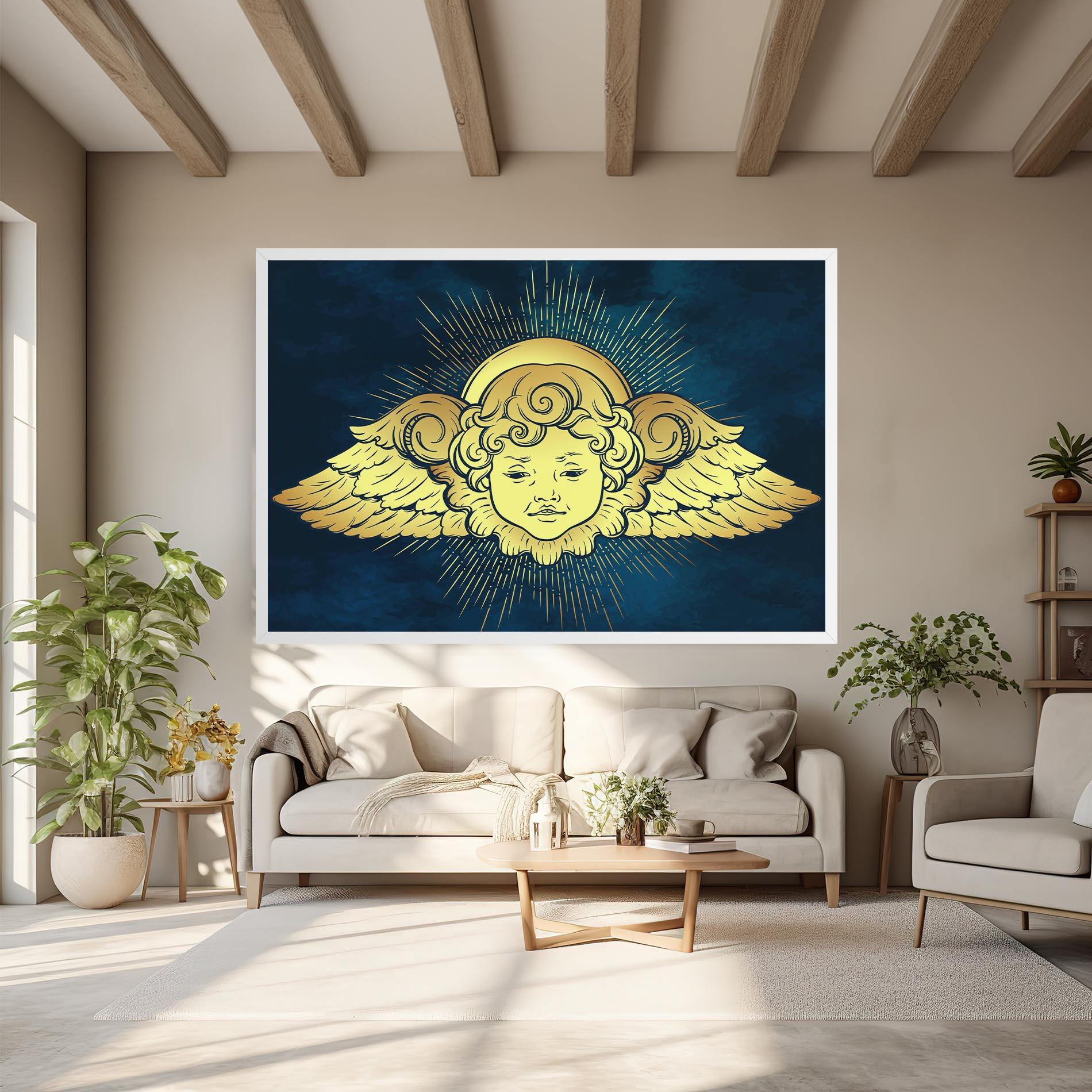 Leinwandbild Angel Gold Head mockup 6