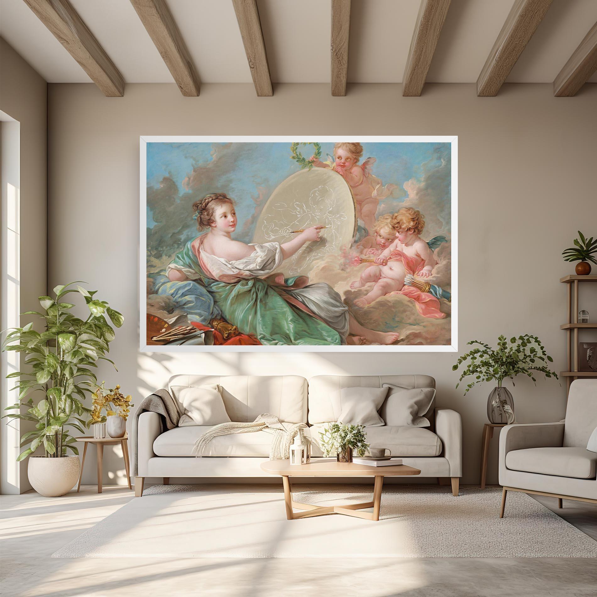 Leinwandbild Painting Cute Angels mockup 6