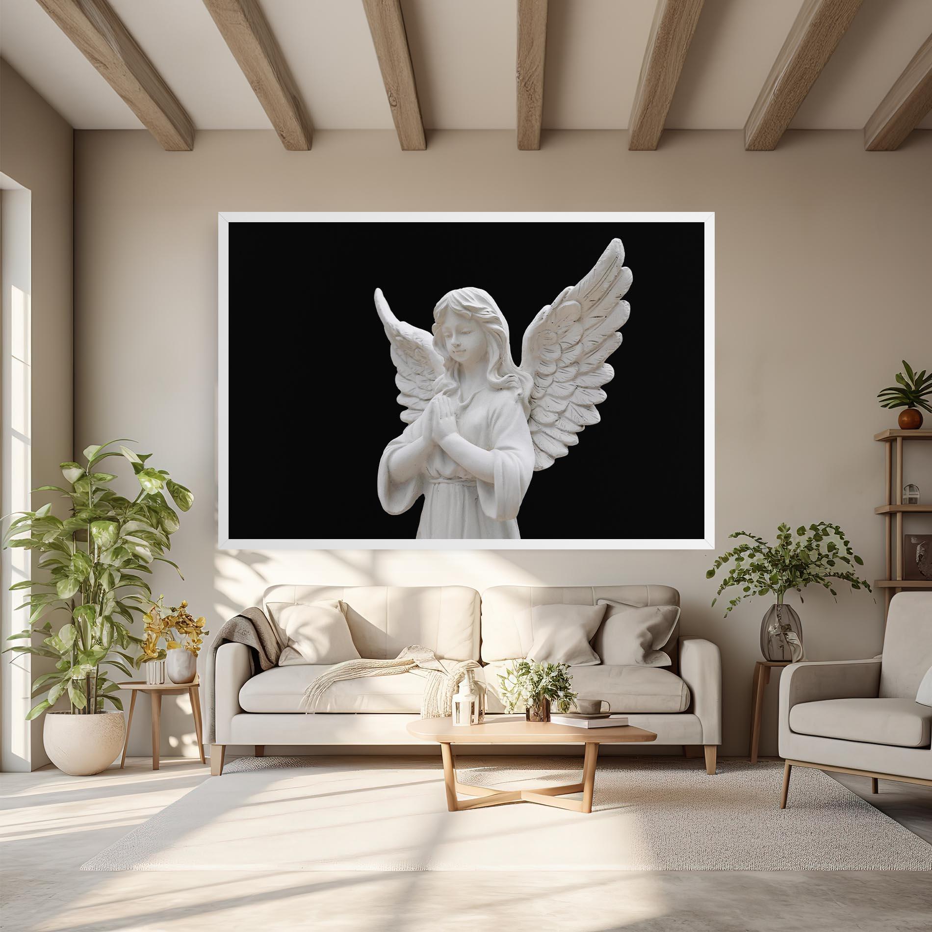 Leinwandbild Pretty Angel Statues mockup 6