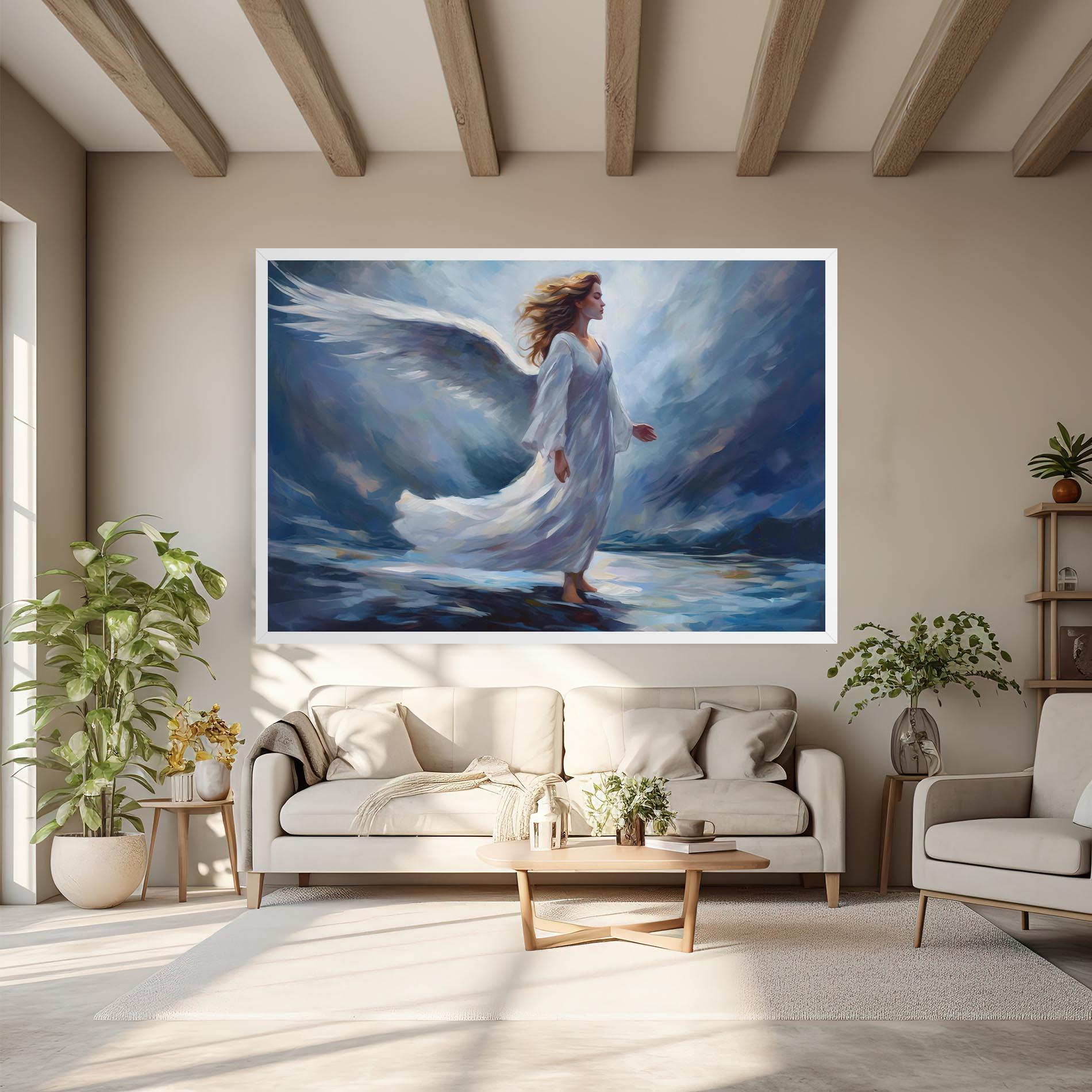 Leinwandbild Wind Angel Woman mockup 6