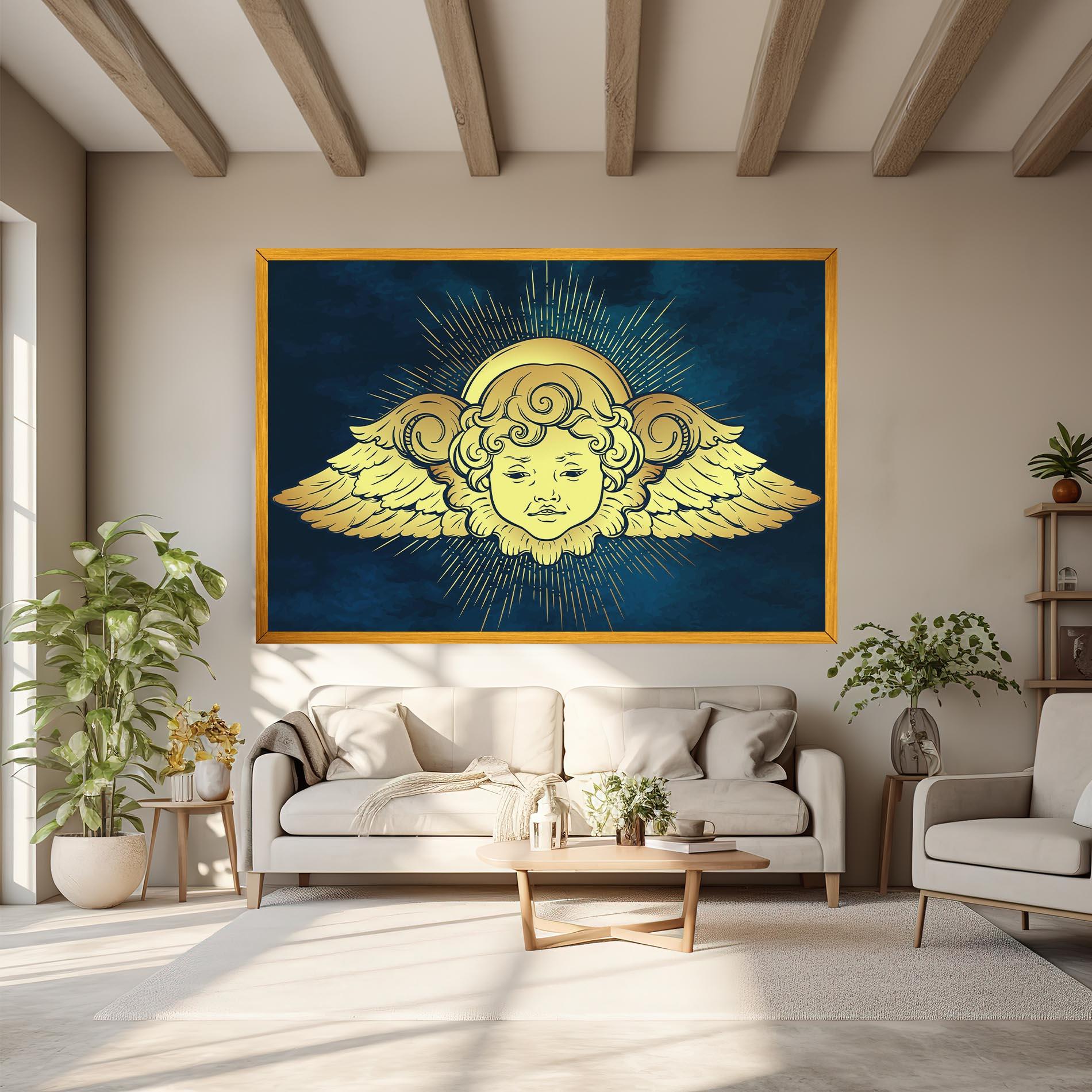 Leinwandbild Angel Gold Head mockup 6