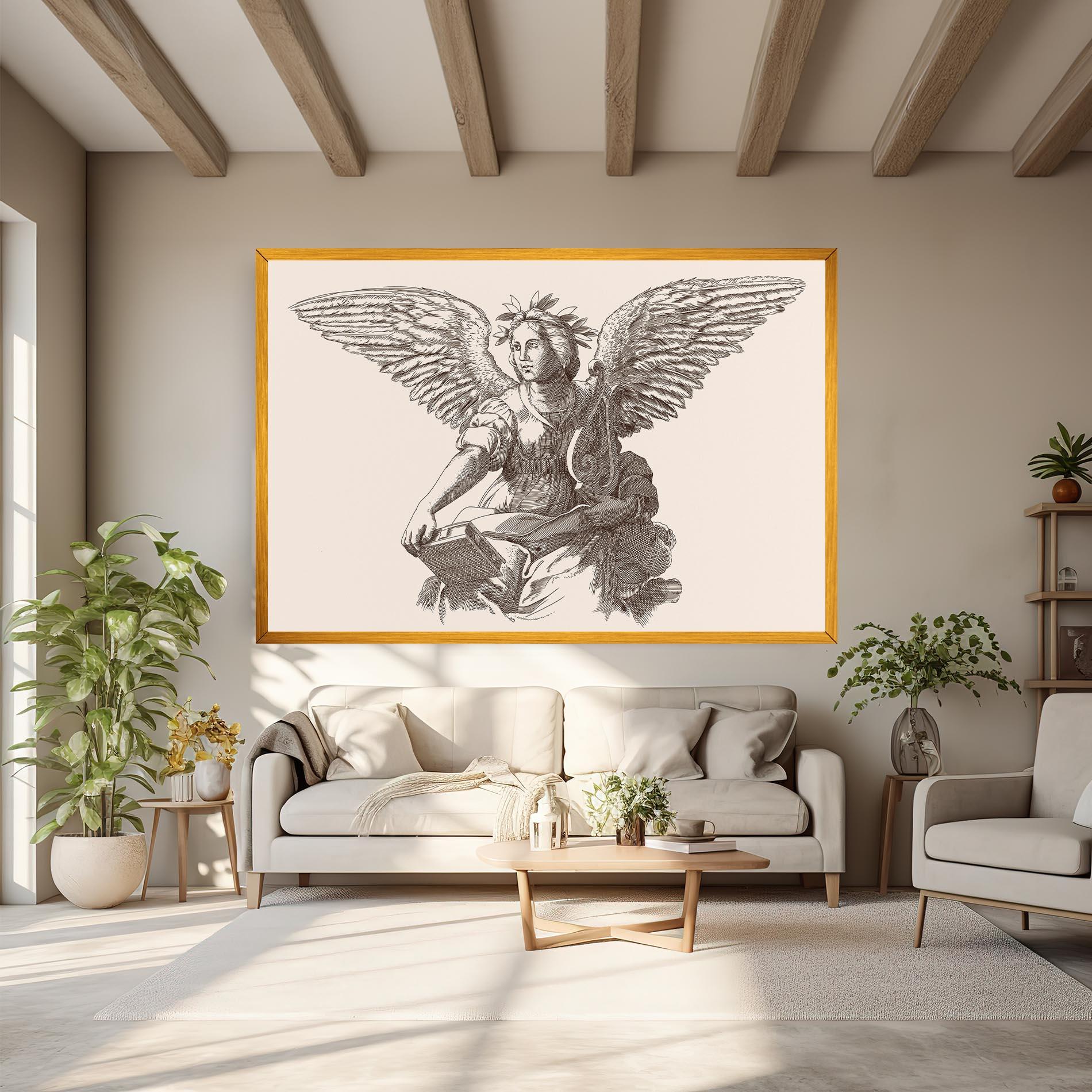 Leinwandbild Brown Line Angel mockup 6
