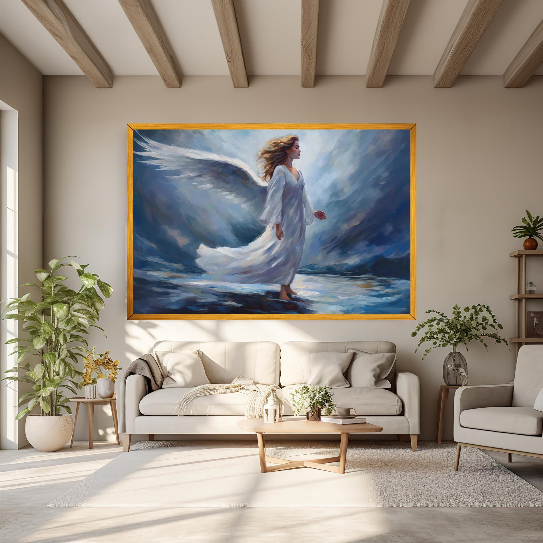 Leinwandbild Wind Angel Woman mockup 6