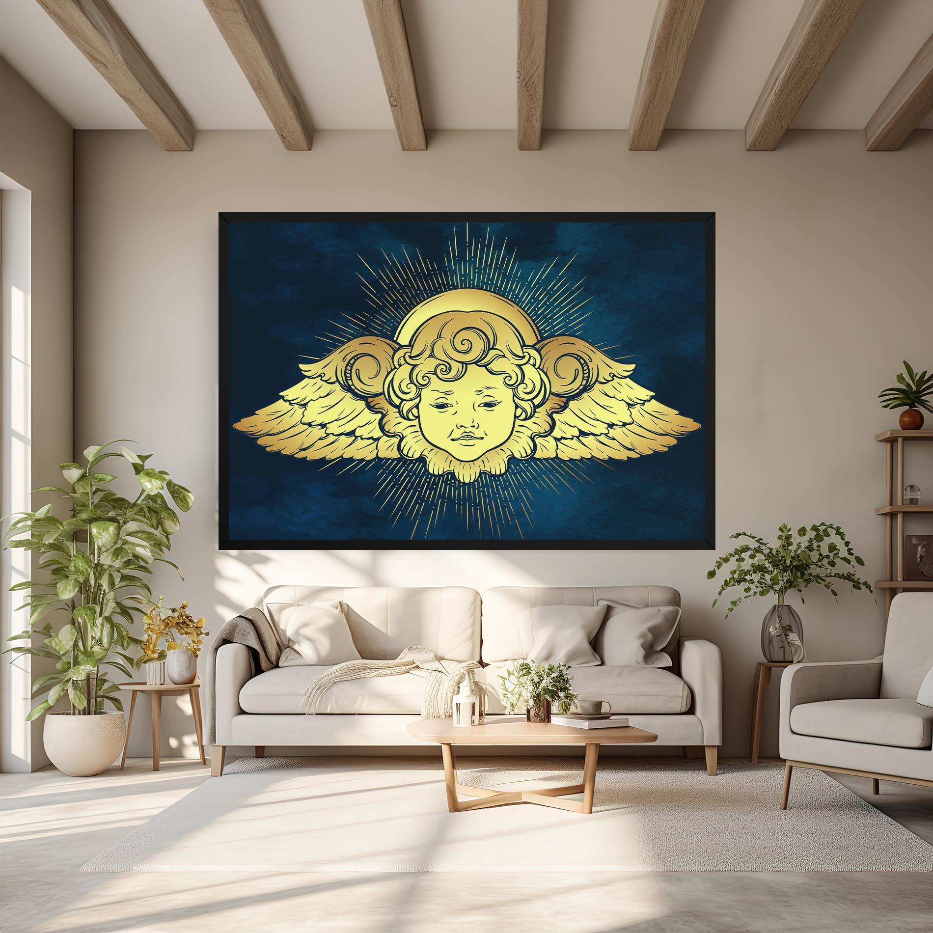 Leinwandbild Angel Gold Head mockup 6
