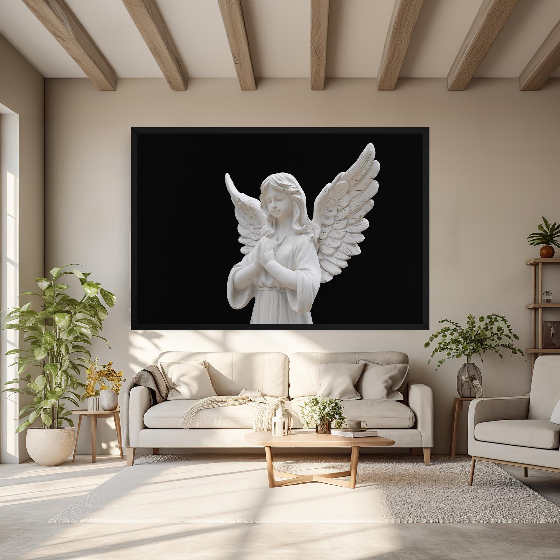 Leinwandbild Pretty Angel Statues mockup 6