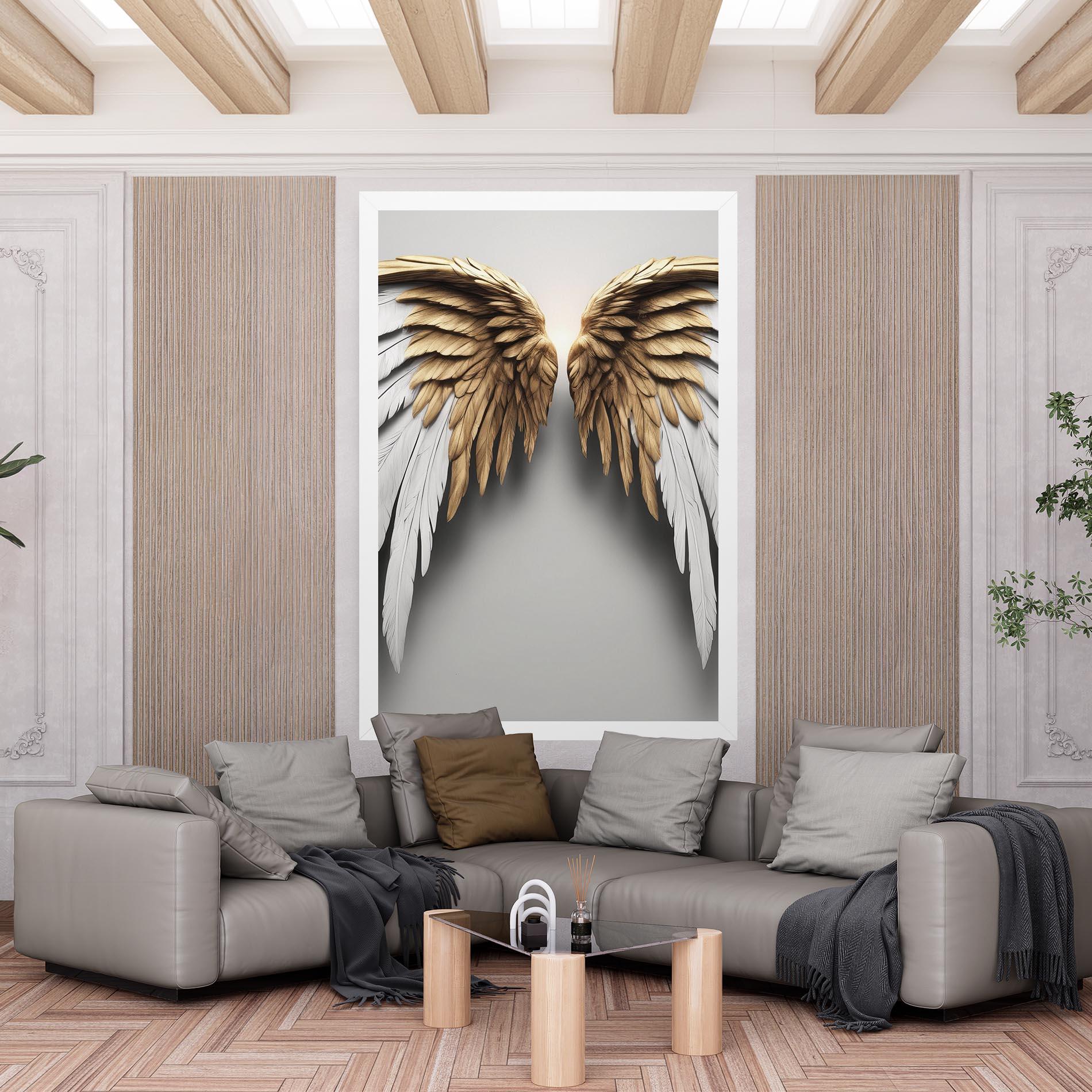 Leinwandbild Realistic Angel Wings mockup 6