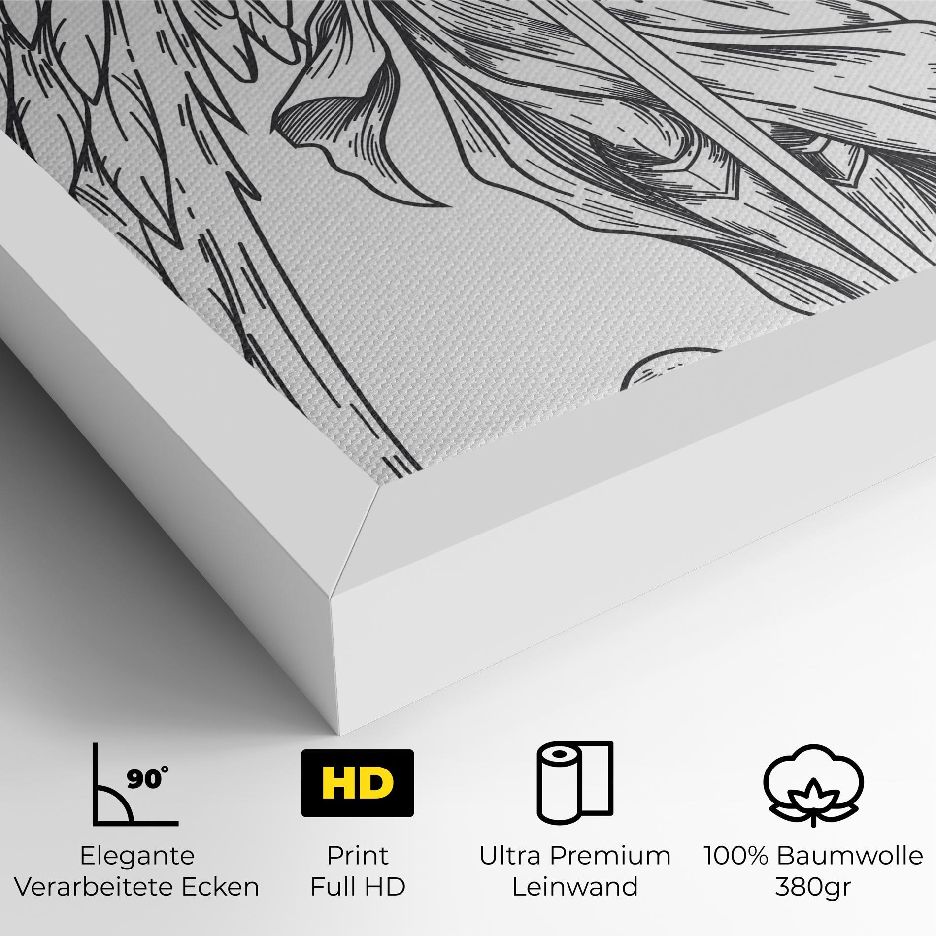 Leinwandbild Grey Line Angel mockup 4