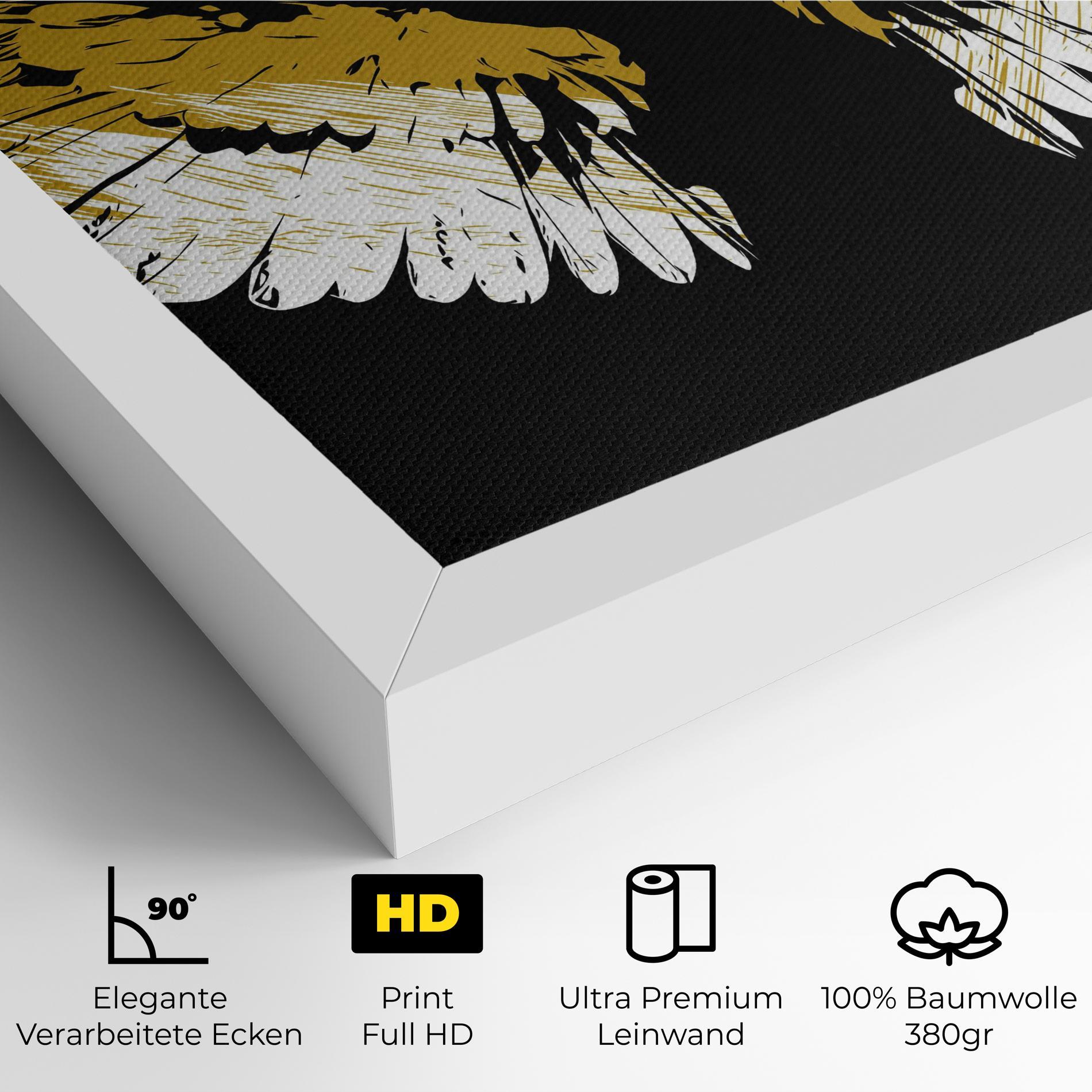 Leinwandbild White Yellow Wings mockup 4