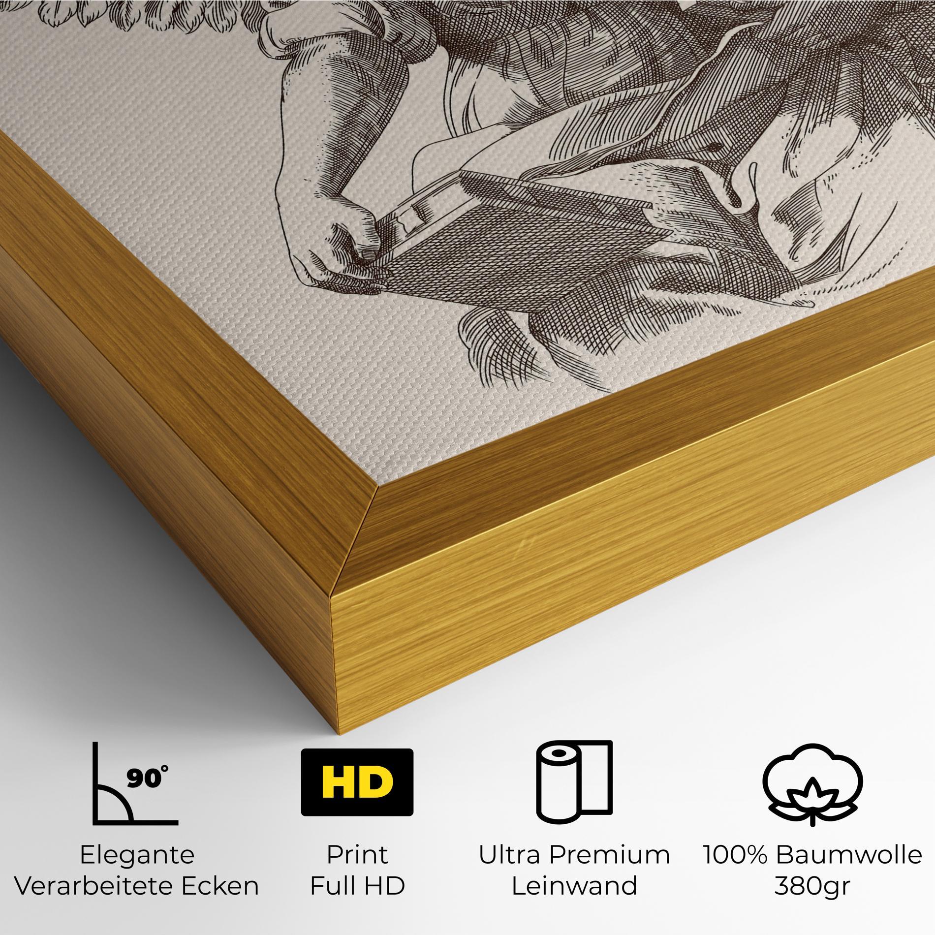 Leinwandbild Brown Line Angel mockup 4