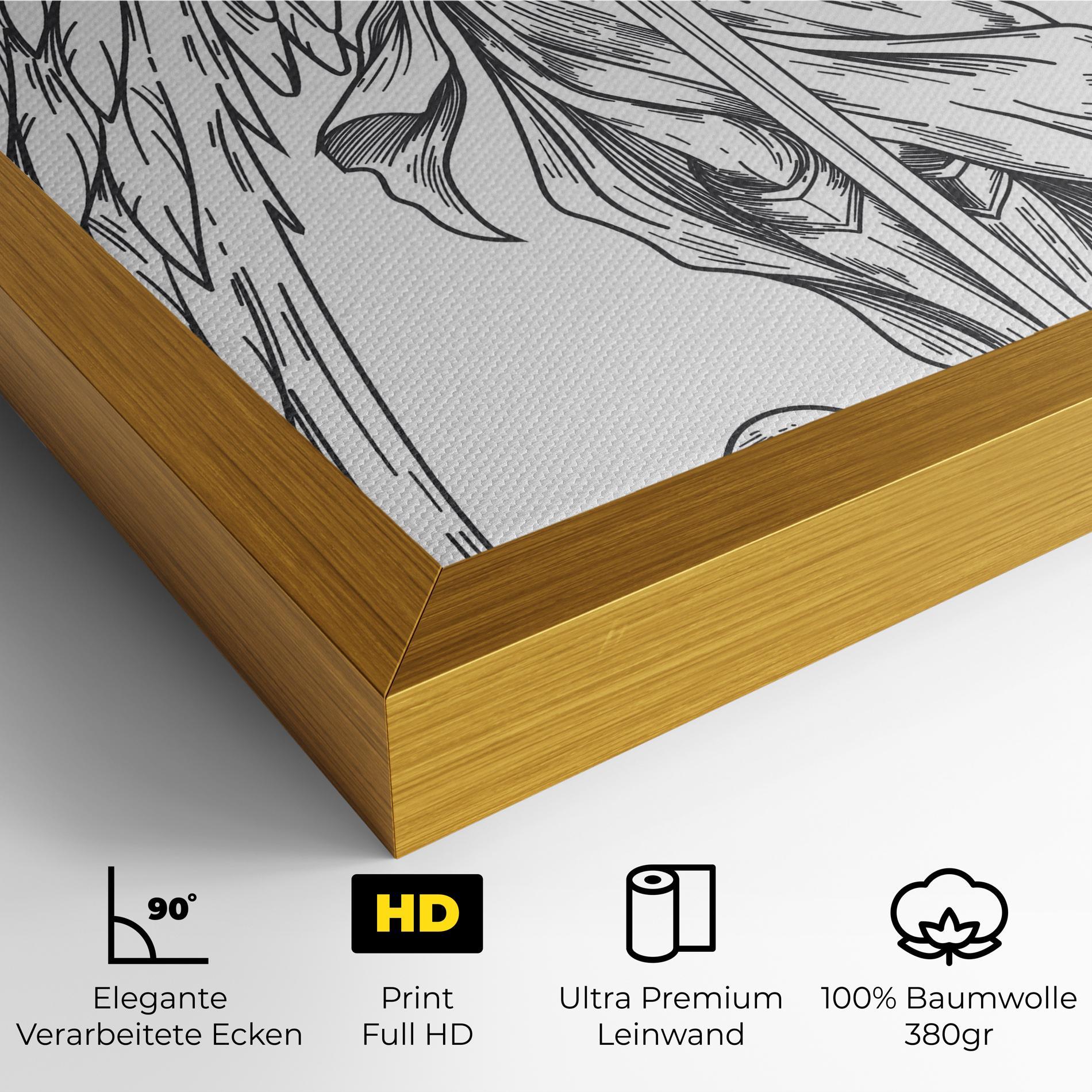 Leinwandbild Grey Line Angel mockup 4