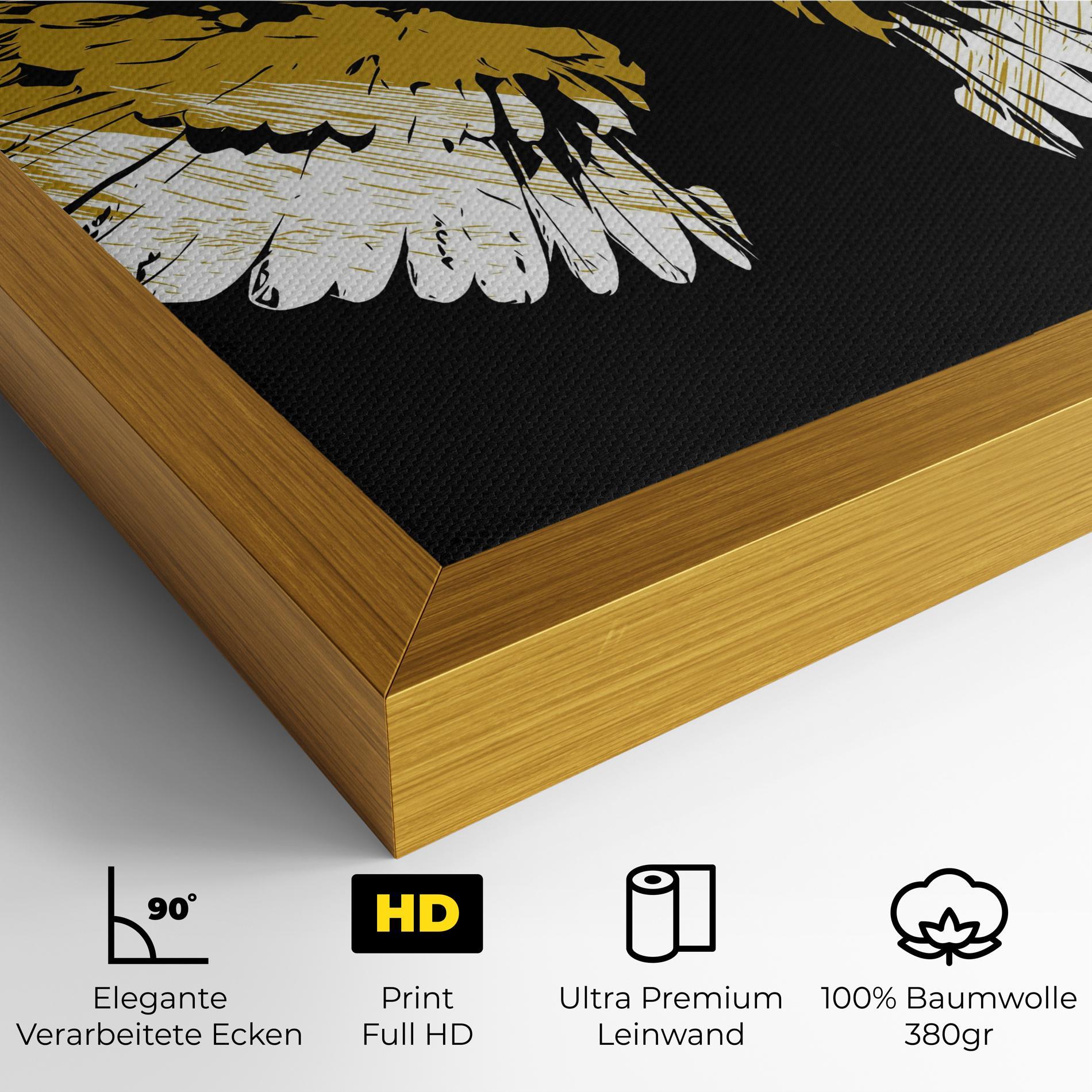 Leinwandbild White Yellow Wings mockup 4