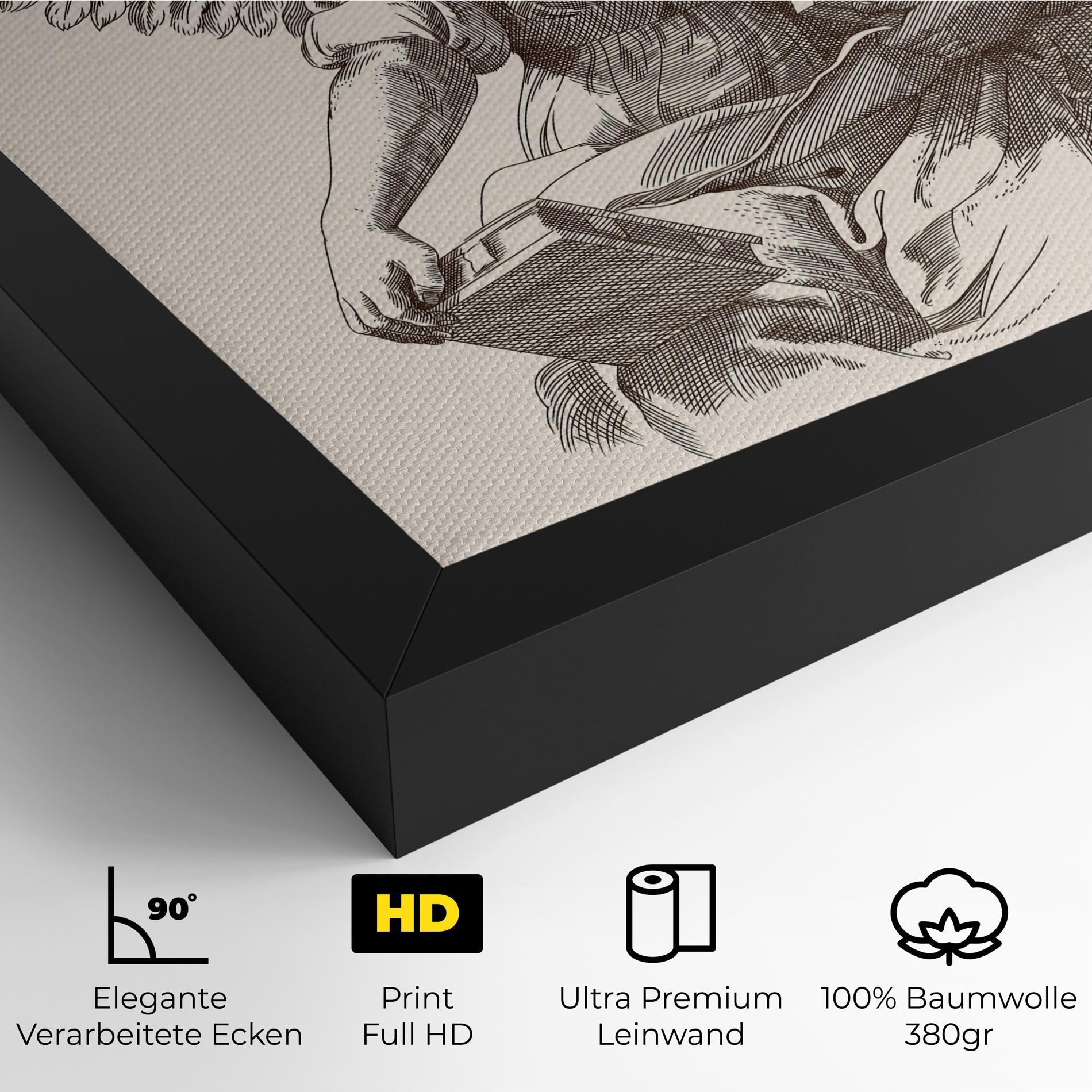 Leinwandbild Brown Line Angel mockup 4