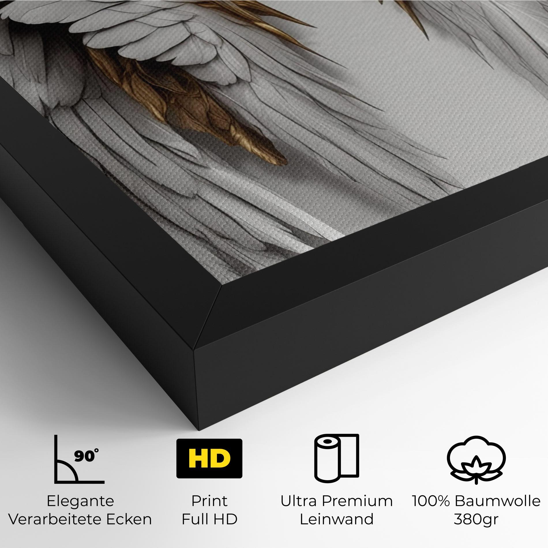 Leinwandbild Realistic Gold Angel Wings mockup 4