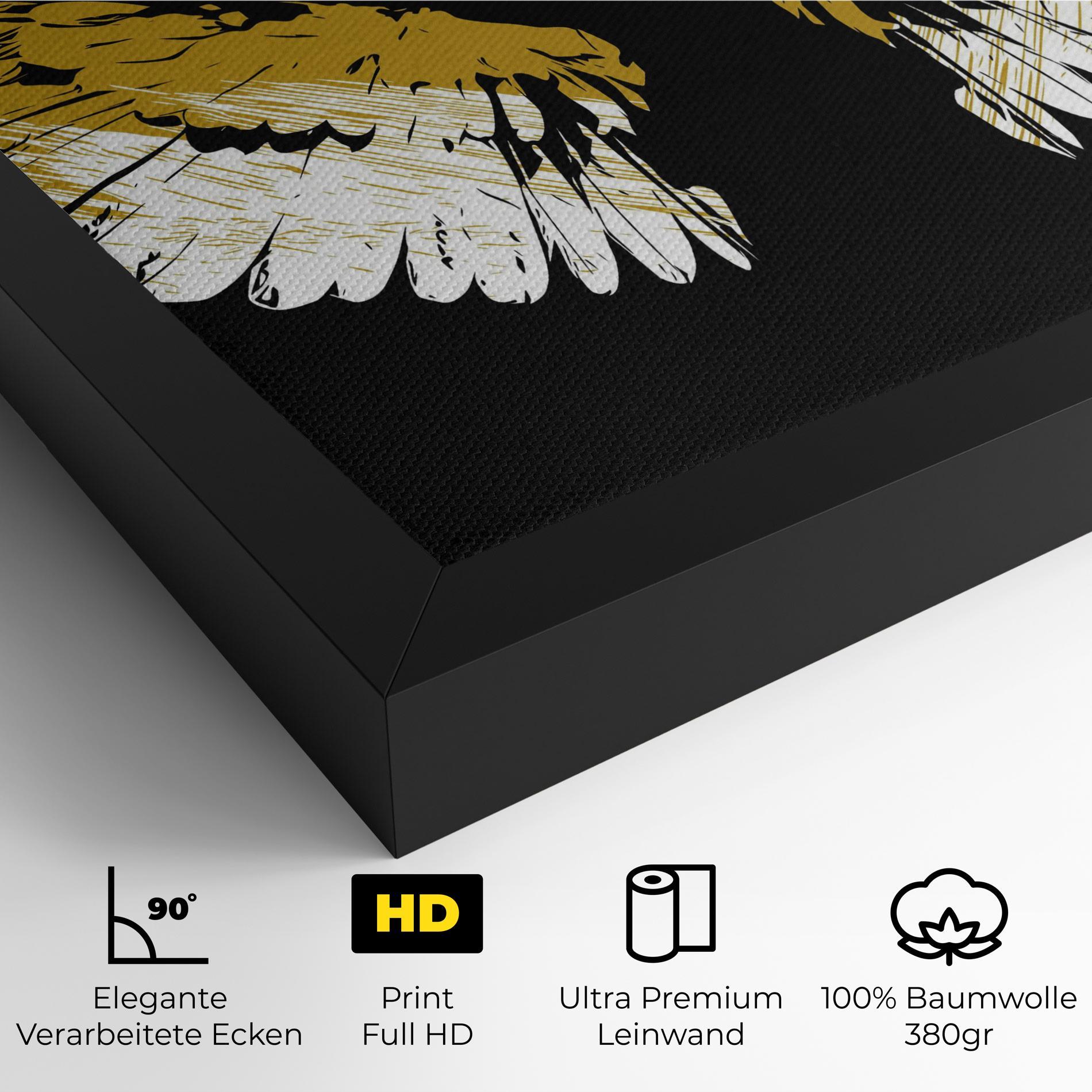 Leinwandbild White Yellow Wings mockup 4