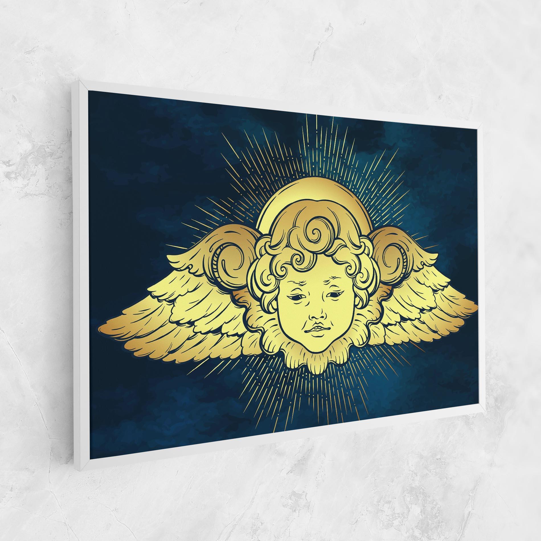 Leinwandbild Angel Gold Head mockup 1