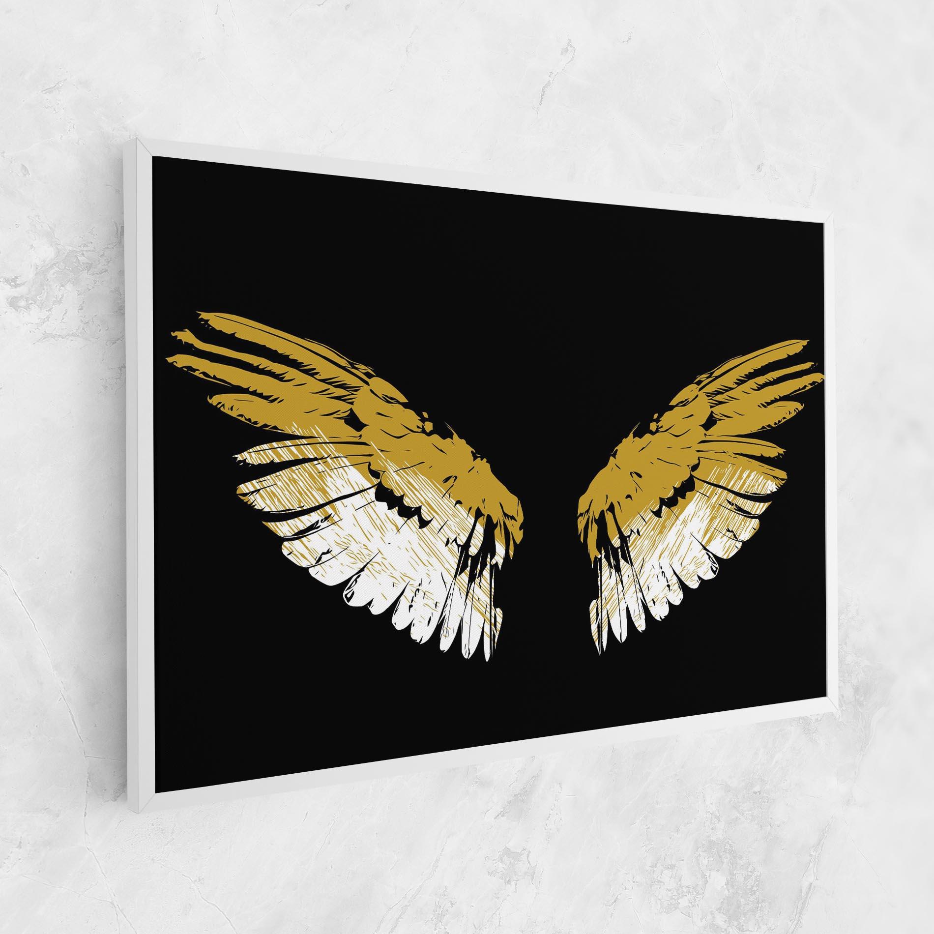 Leinwandbild White Yellow Wings mockup 1