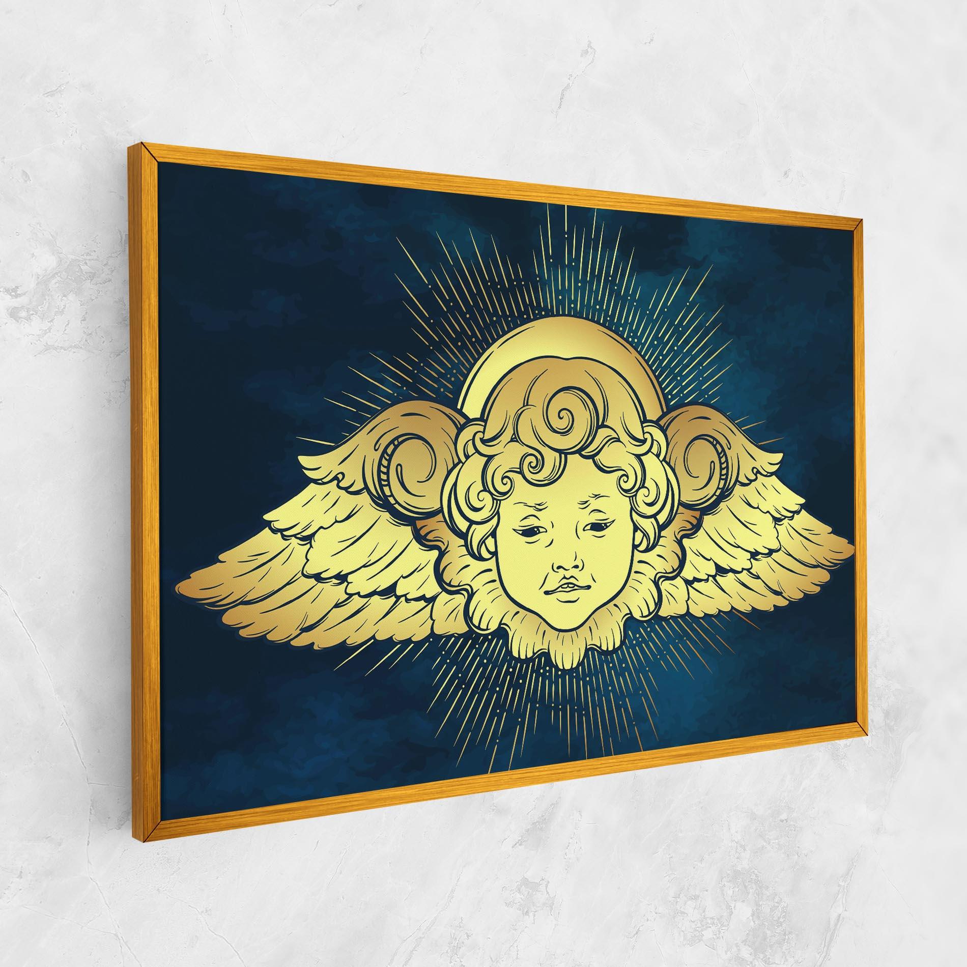 Leinwandbild Angel Gold Head mockup 1