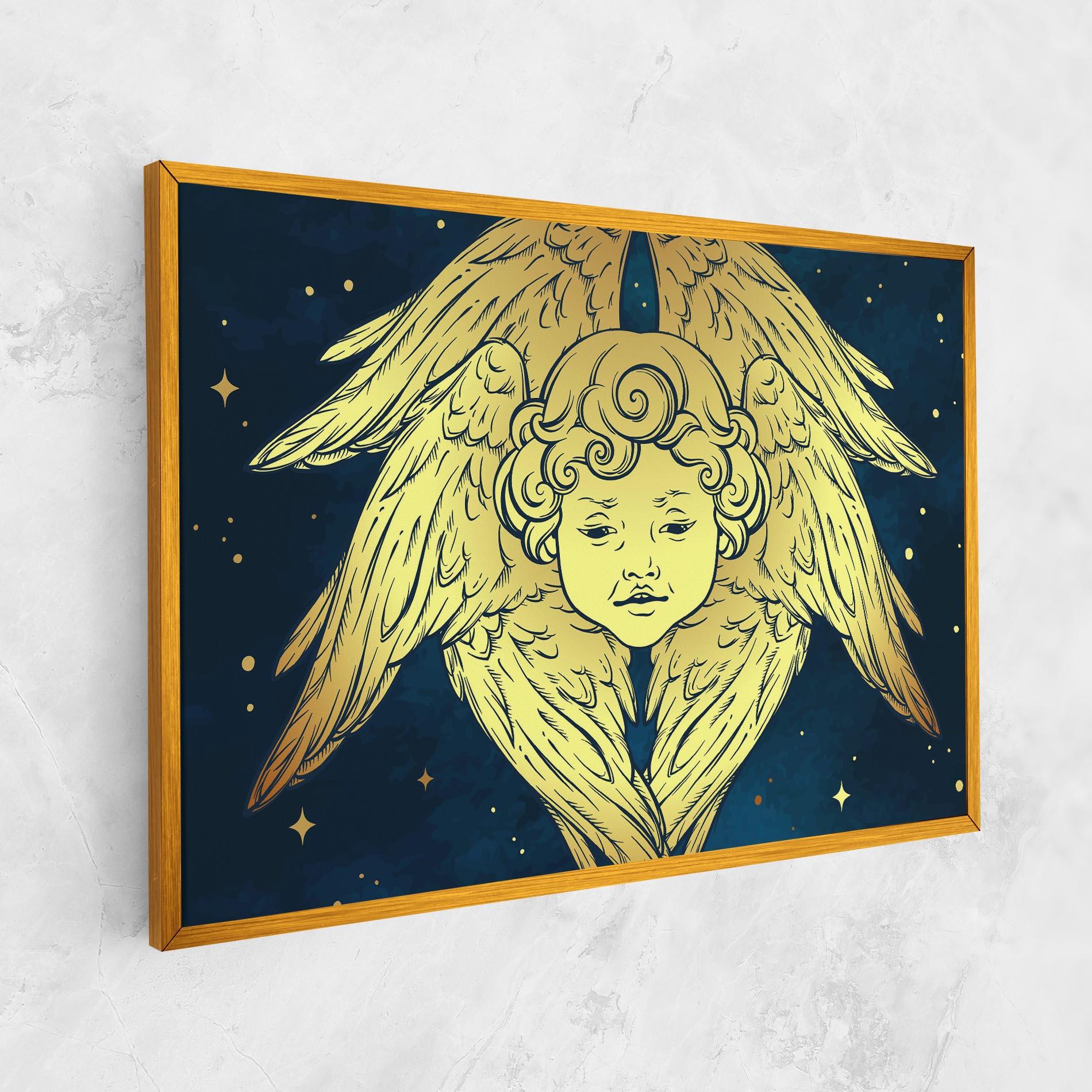 Leinwandbild Gold Wings Angel mockup 1