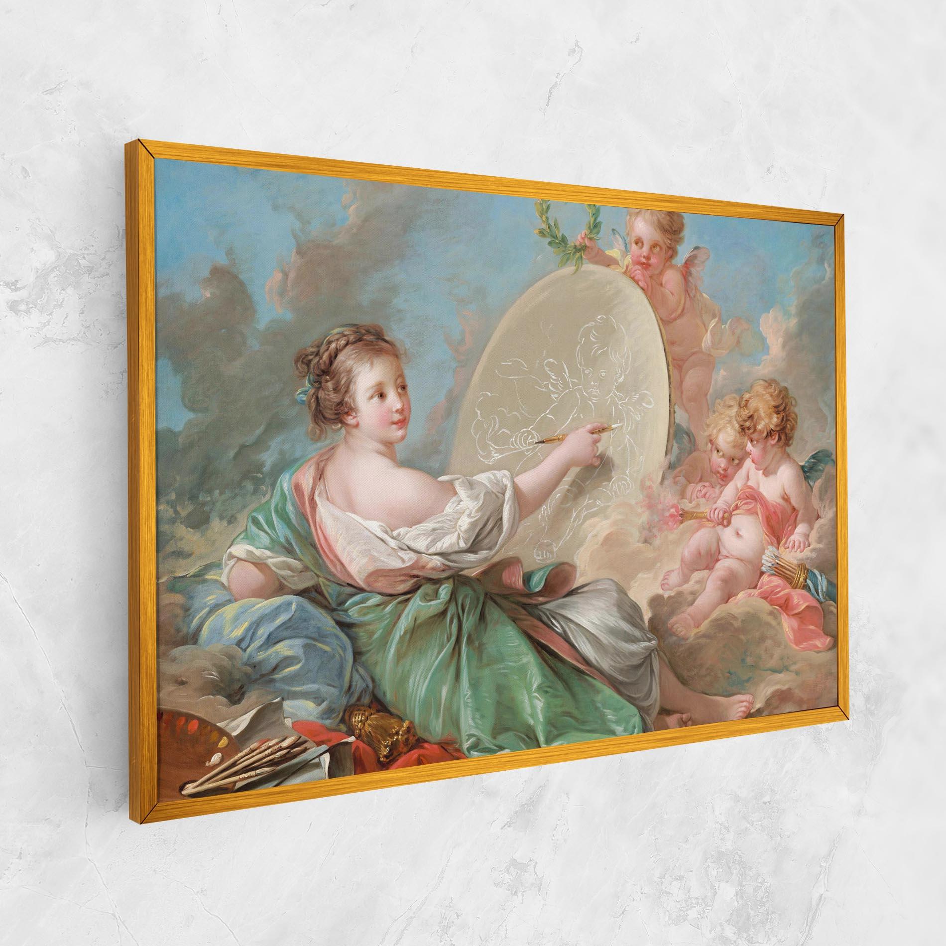 Leinwandbild Painting Cute Angels mockup 1