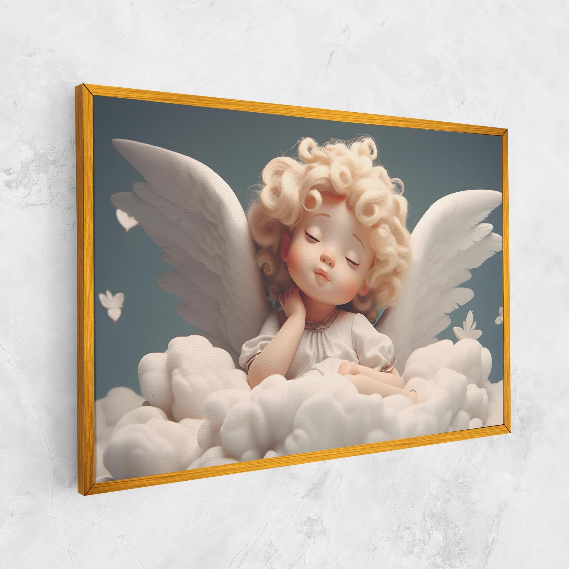 Leinwandbild Statue Baby Angel mockup 1