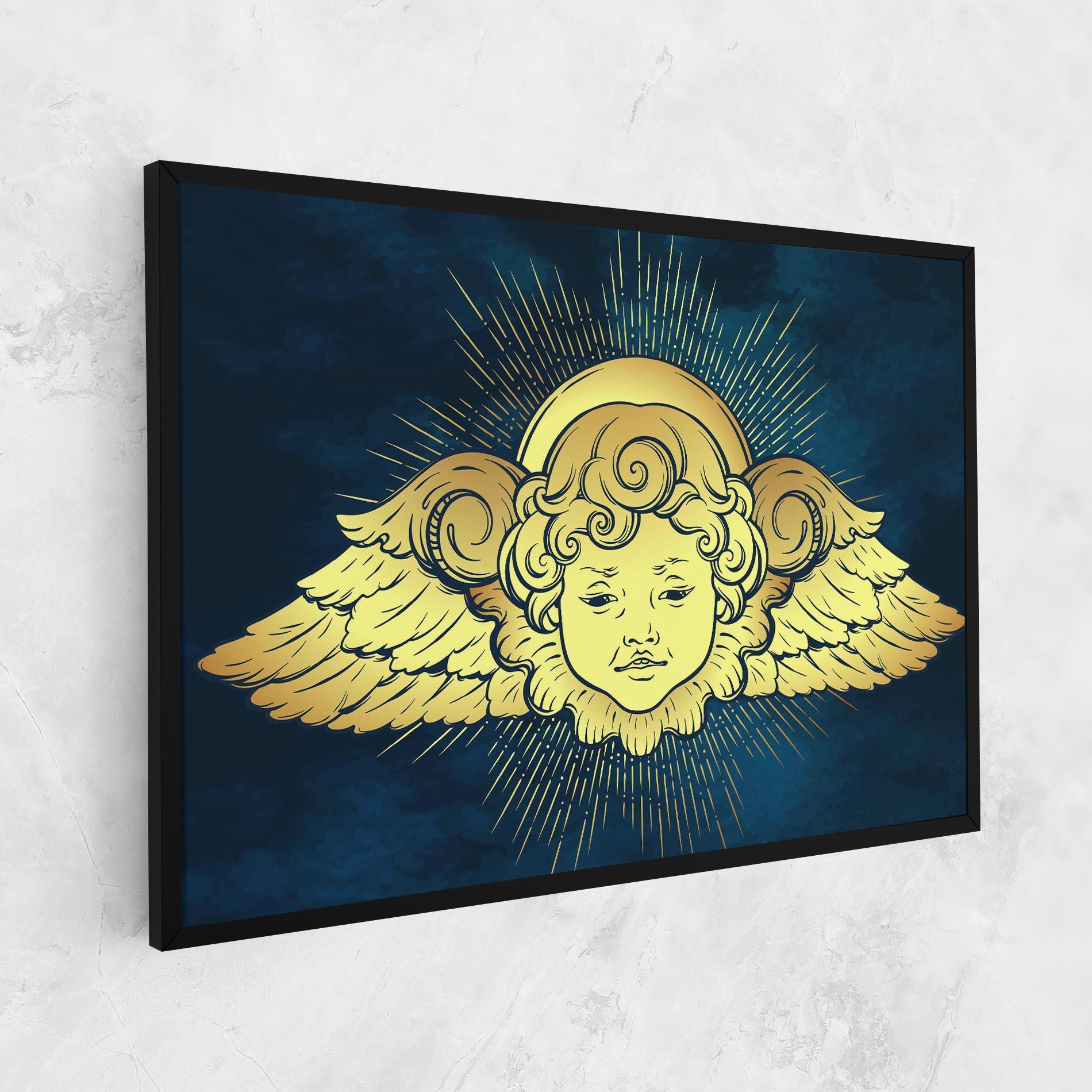 Leinwandbild Angel Gold Head mockup 1
