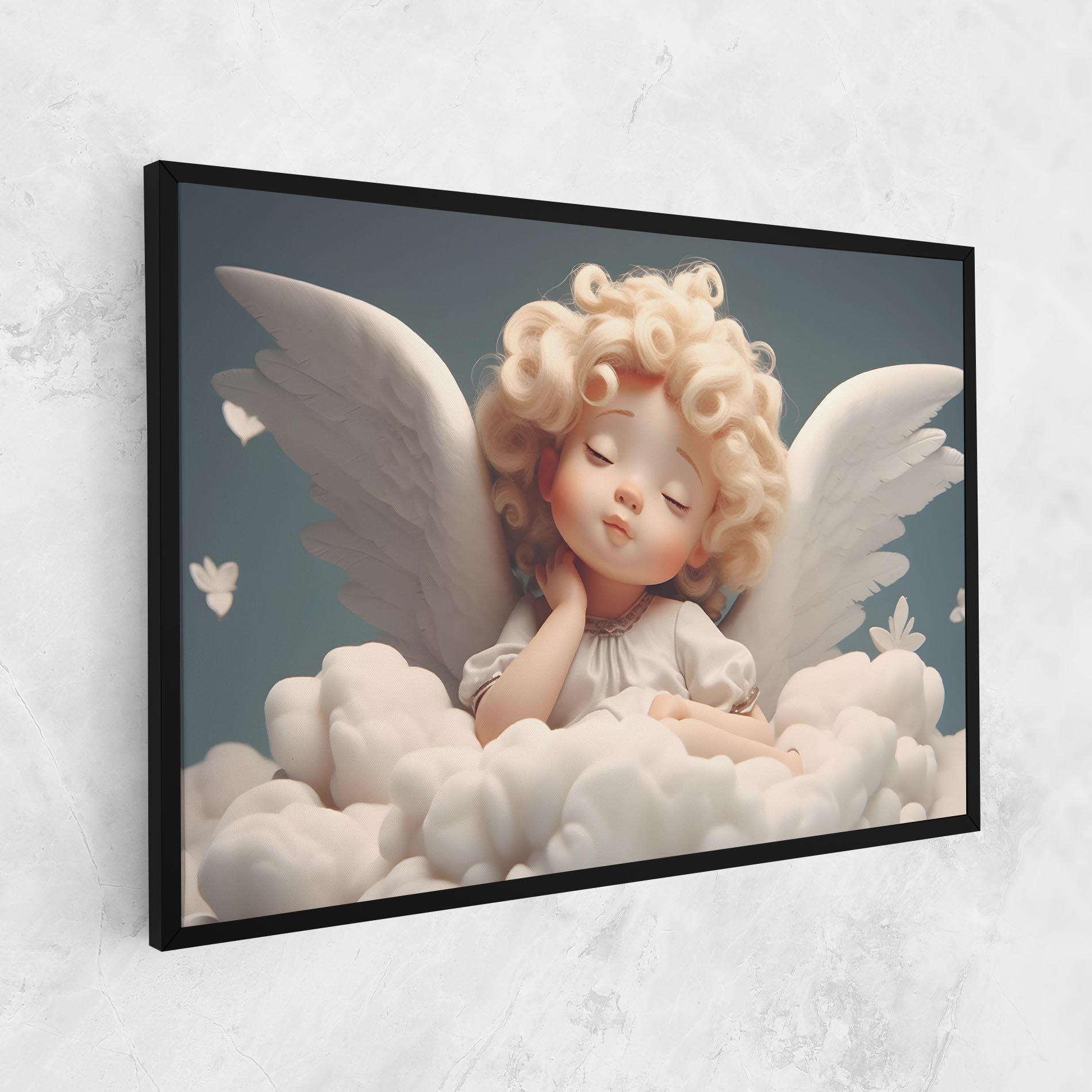 Leinwandbild Statue Baby Angel mockup 1