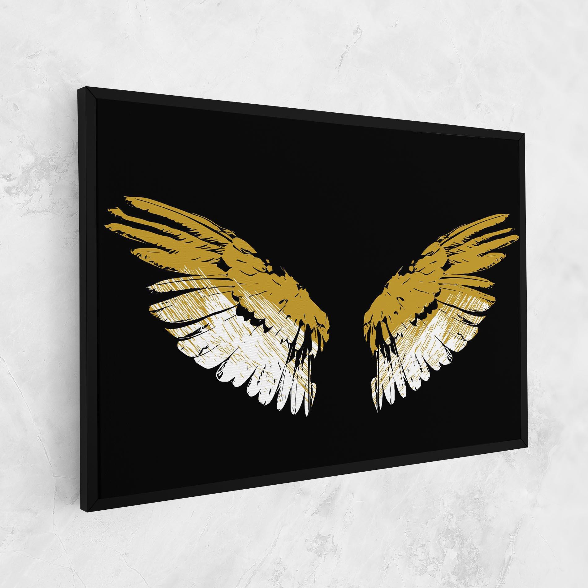 Leinwandbild White Yellow Wings mockup 1