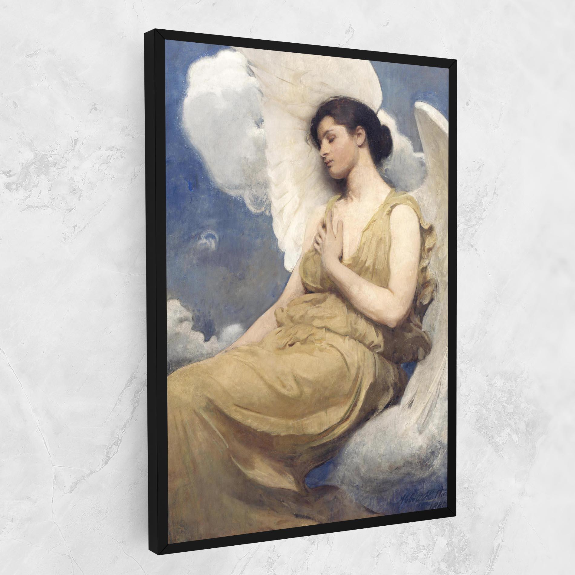 Leinwandbild Angel Woman Painting mockup 1