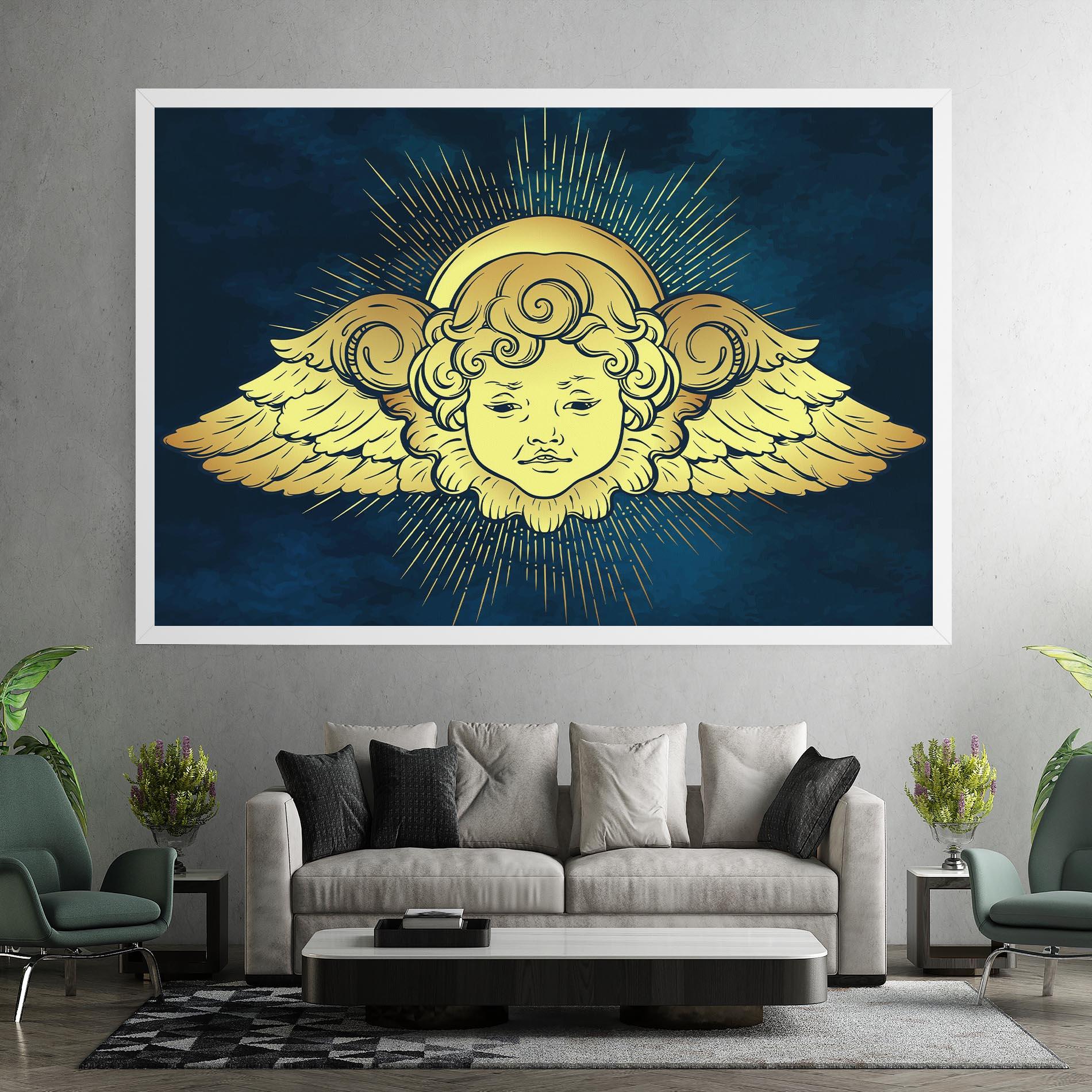 Leinwandbild Angel Gold Head mockup 7