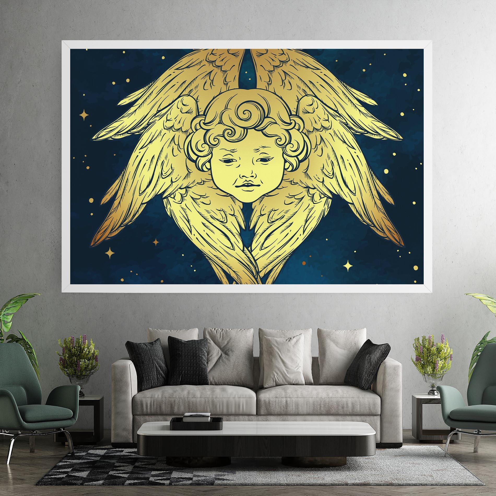 Leinwandbild Gold Wings Angel mockup 7